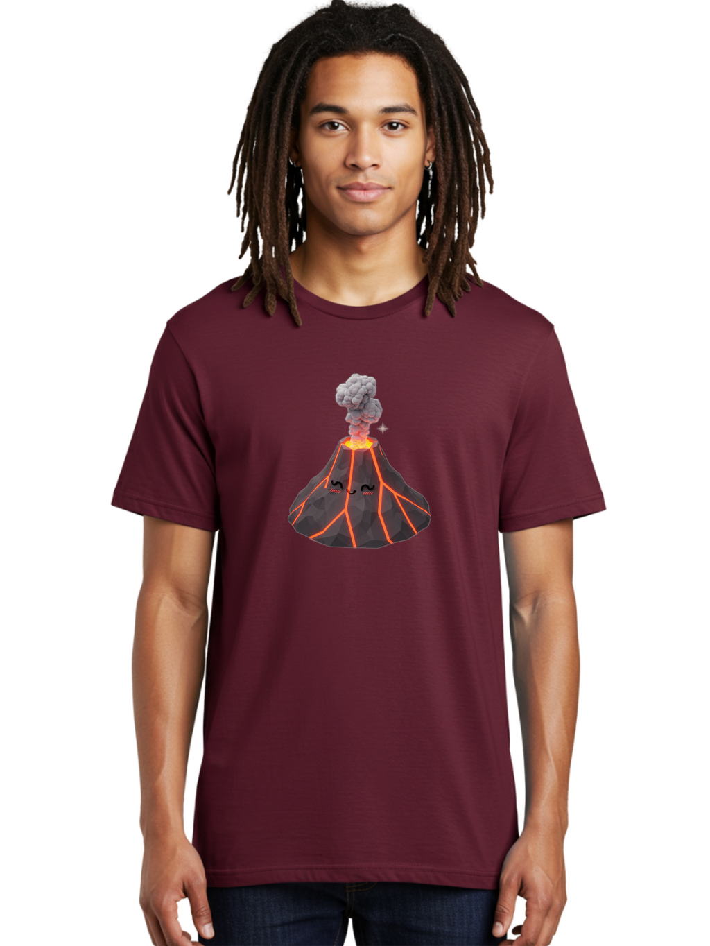 Volcano-With-Face-1 Men'S Graphic Tee, 100% Cotton, Comfortable Casual Summer Wear, Machine Washable, Vintage Camera, Old Camera, Antique Camera, Black Camera, Classic Photography, Photography Equipment, Nostalgic Device, Film Camera, Bai552