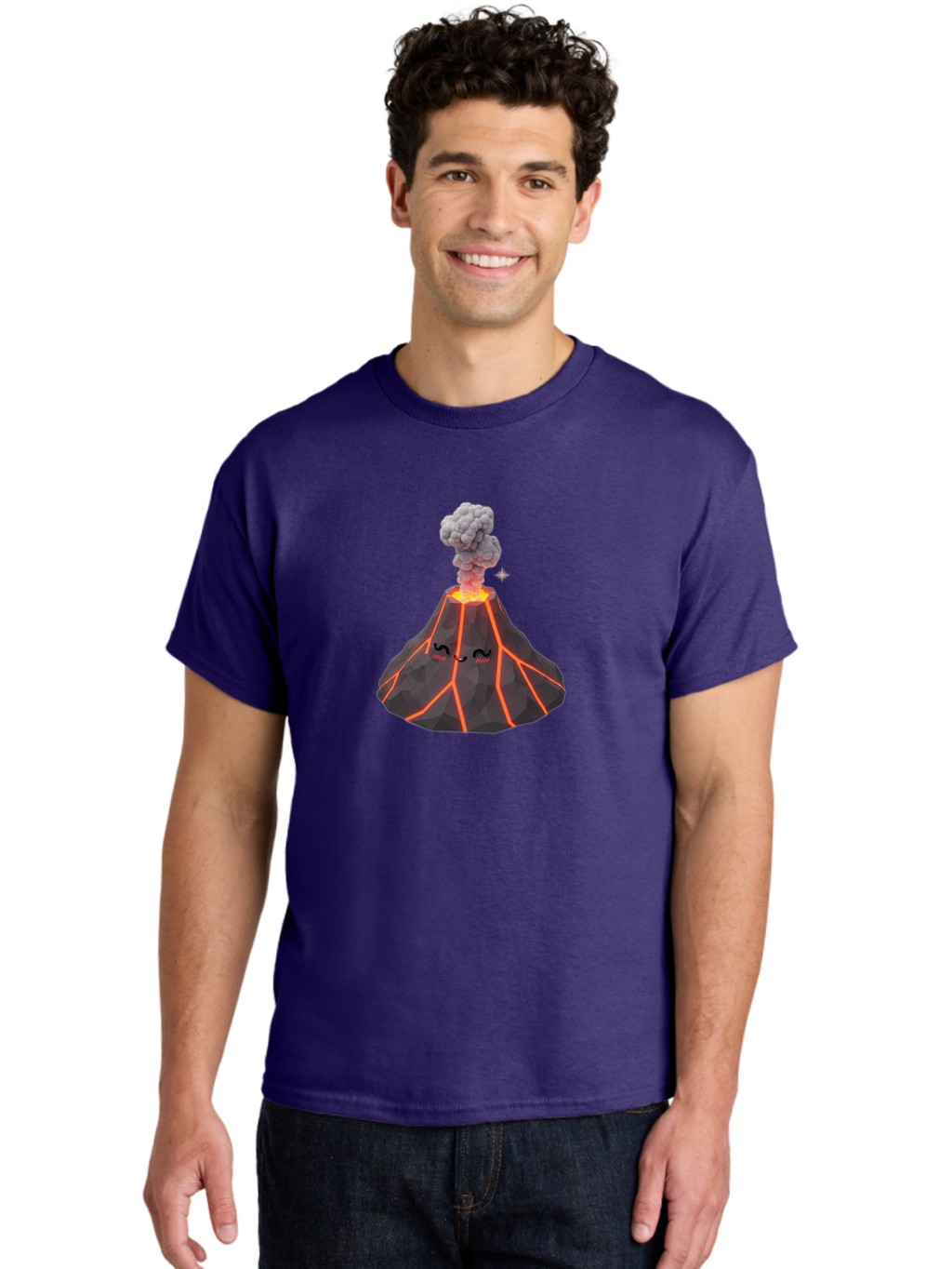 Volcano-With-Face-1 Men'S Graphic Tee, 100% Cotton, Comfortable Casual Summer Wear, Machine Washable, Vintage Camera, Old Camera, Antique Camera, Black Camera, Classic Photography, Photography Equipment, Nostalgic Device, Film Camera, Bai552
