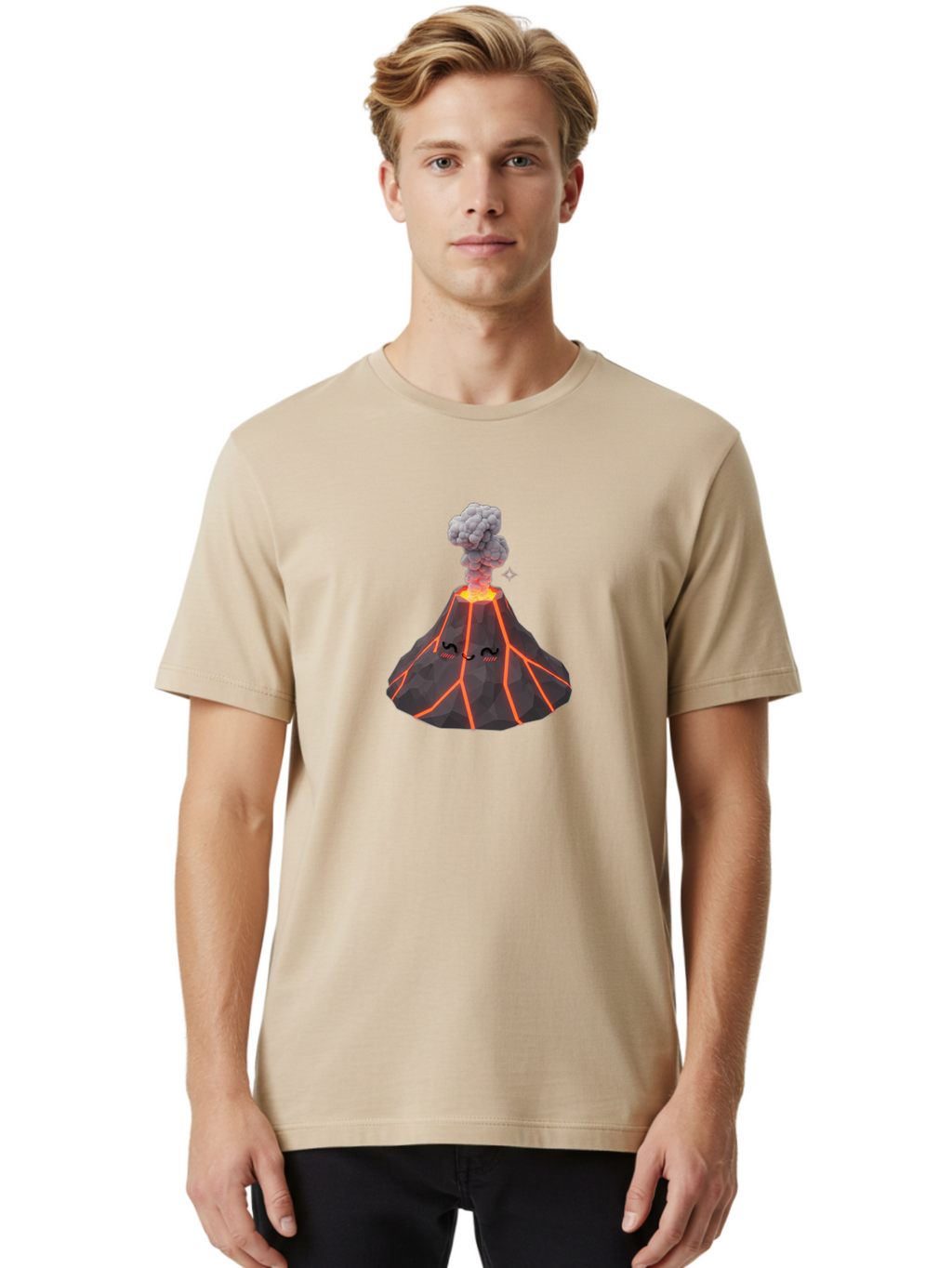 Volcano-With-Face-1 Men'S Graphic Tee, 100% Cotton, Comfortable Casual Summer Wear, Machine Washable, Vintage Camera, Old Camera, Antique Camera, Black Camera, Classic Photography, Photography Equipment, Nostalgic Device, Film Camera, Bai552