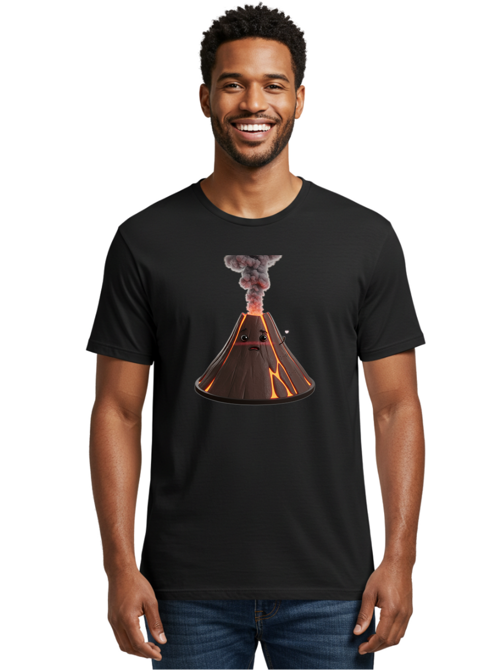 Volcano-With-Face Men'S Graphic Tee, 100% Cotton, Comfortable Casual Summer Wear, Machine Washable, Vintage Camera, Old Camera, Antique Camera, Black Camera, Classic Photography, Photography Equipment, Nostalgic Device, Film Camera, Camera Art Bai554
