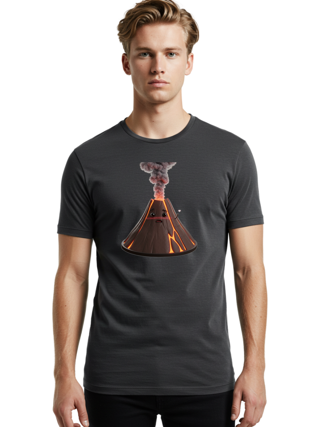 Volcano-With-Face Men'S Graphic Tee, 100% Cotton, Comfortable Casual Summer Wear, Machine Washable, Vintage Camera, Old Camera, Antique Camera, Black Camera, Classic Photography, Photography Equipment, Nostalgic Device, Film Camera, Camera Art Bai554
