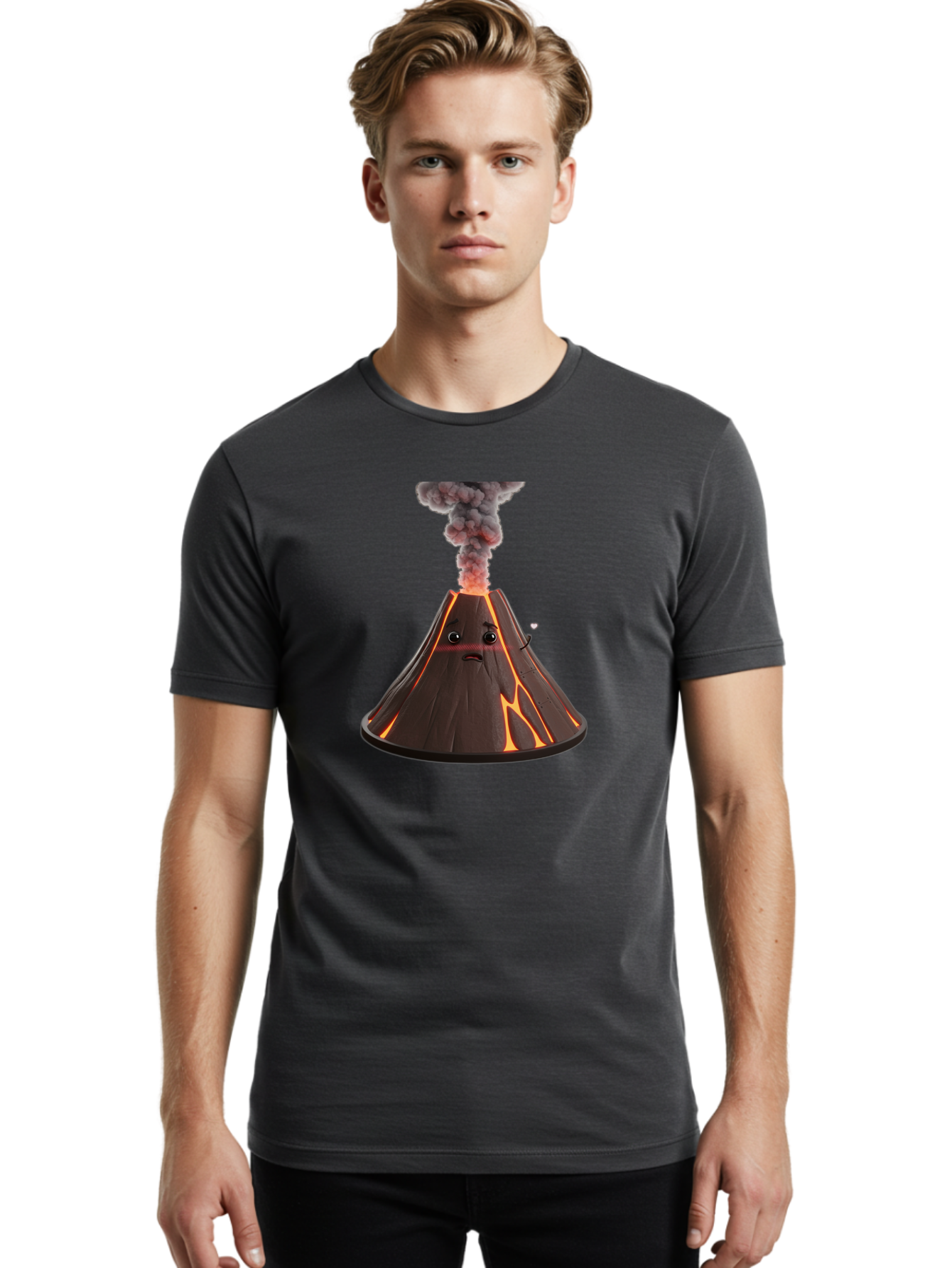 Volcano-With-Face Men'S Graphic Tee, 100% Cotton, Comfortable Casual Summer Wear, Machine Washable, Vintage Camera, Old Camera, Antique Camera, Black Camera, Classic Photography, Photography Equipment, Nostalgic Device, Film Camera, Camera Art Bai554