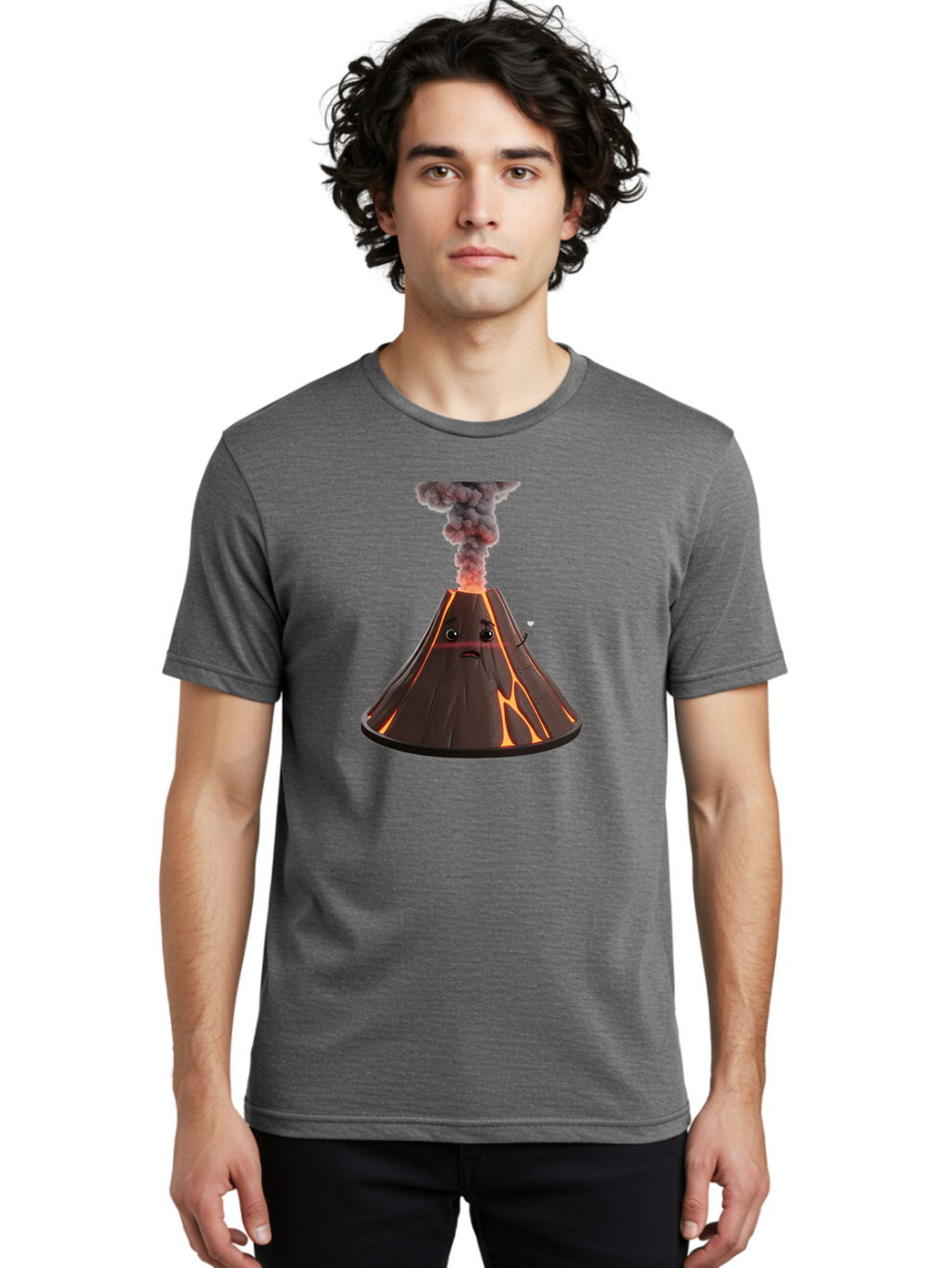 Volcano-With-Face Men'S Graphic Tee, 100% Cotton, Comfortable Casual Summer Wear, Machine Washable, Vintage Camera, Old Camera, Antique Camera, Black Camera, Classic Photography, Photography Equipment, Nostalgic Device, Film Camera, Camera Art Bai554