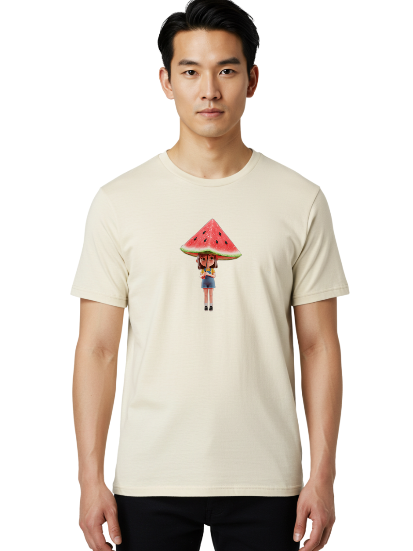Watermelon-Umbrella-Girl Men'S Graphic Tee, 100% Cotton, Comfortable Casual Summer Wear, Machine Washable, Vintage Camera, Old Camera, Antique Camera, Black Camera, Classic Photography, Photography Equipment, Nostalgic Device, Film Camera, Bai556