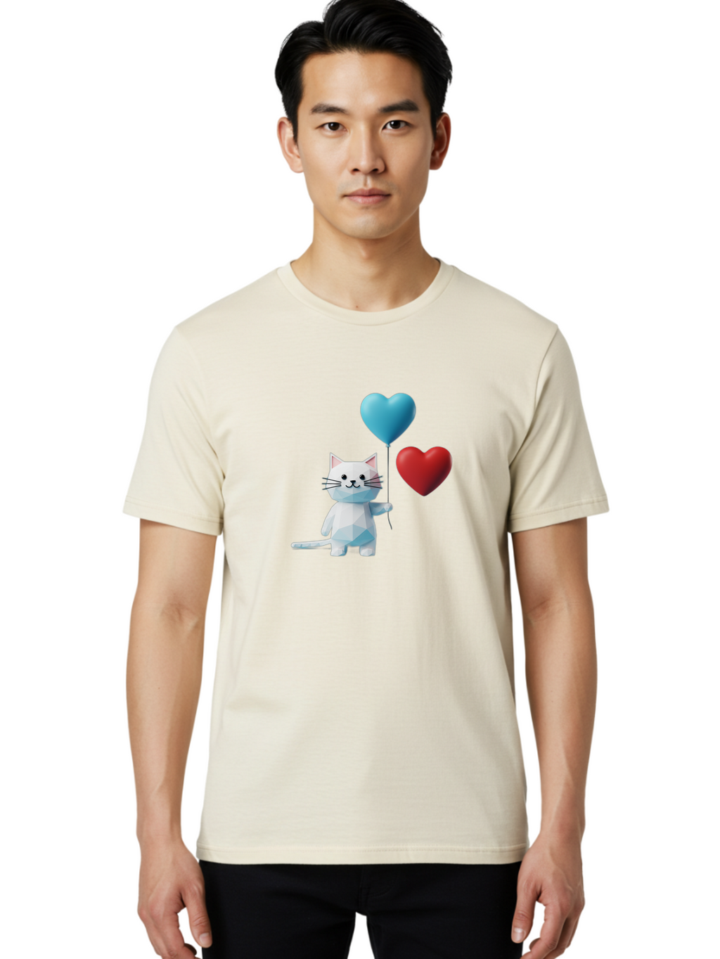 White-Cat-With-Heart-Balloons Men'S Graphic Tee, 100% Cotton, Comfortable Casual Summer Wear, Machine Washable, Vintage Camera, Old Camera, Antique Camera, Black Camera, Classic Photography, Photography Equipment, Nostalgic Device, Bai558