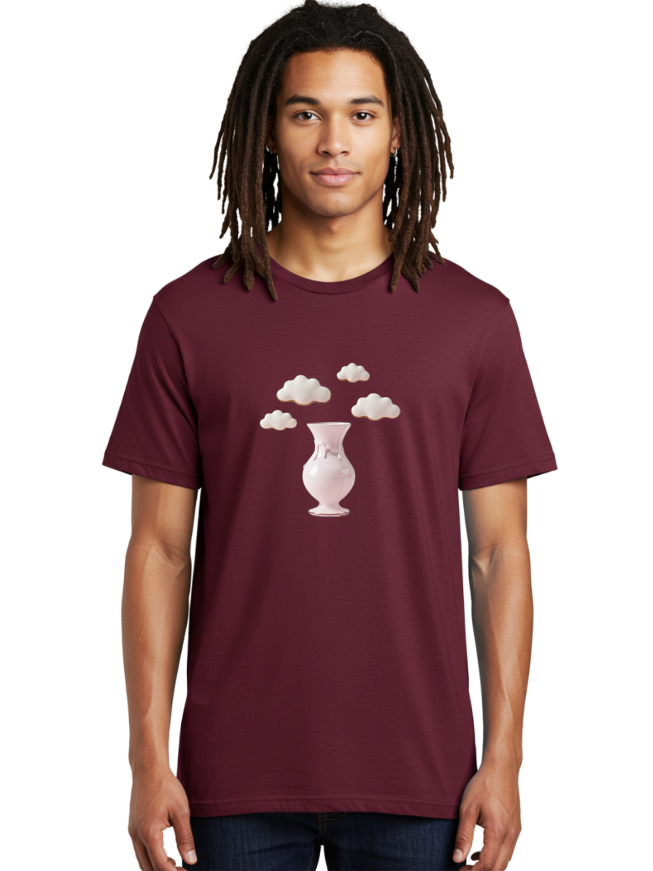 White-Vase-With-Clouds Men'S Graphic Tee, 100% Cotton, Comfortable Casual Summer Wear, Machine Washable, Vintage Camera, Old Camera, Antique Camera, Black Camera, Classic Photography, Photography Equipment, Nostalgic Device, Film Camera, Bai559