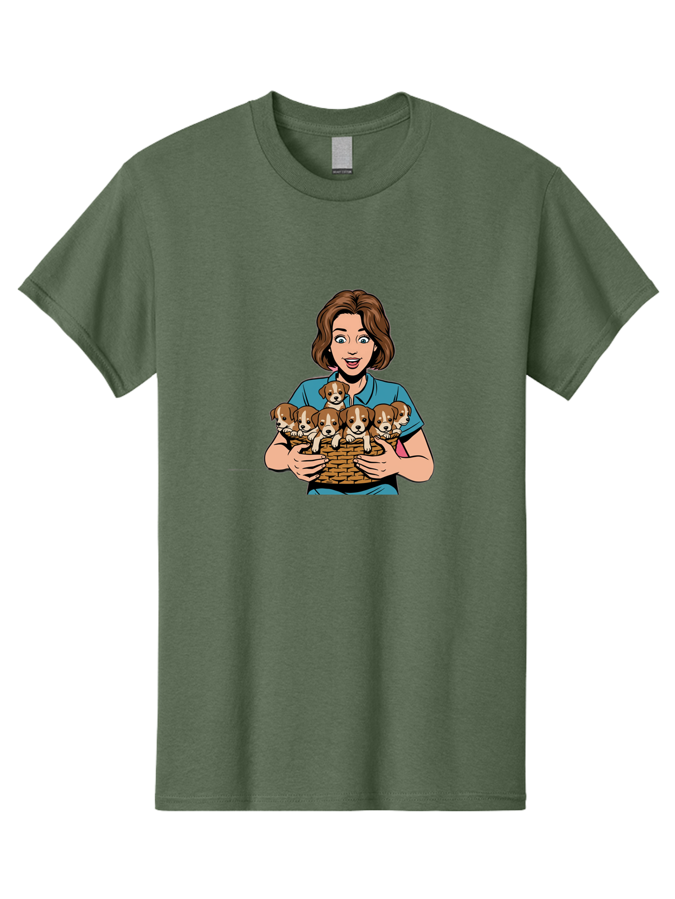Woman-Holding-Puppies Men'S Graphic Tee, 100% Cotton, Comfortable Casual Summer Wear, Machine Washable, Vintage Camera, Old Camera, Antique Camera, Black Camera, Classic Photography, Photography Equipment, Nostalgic Device, Film Camera, Bai561
