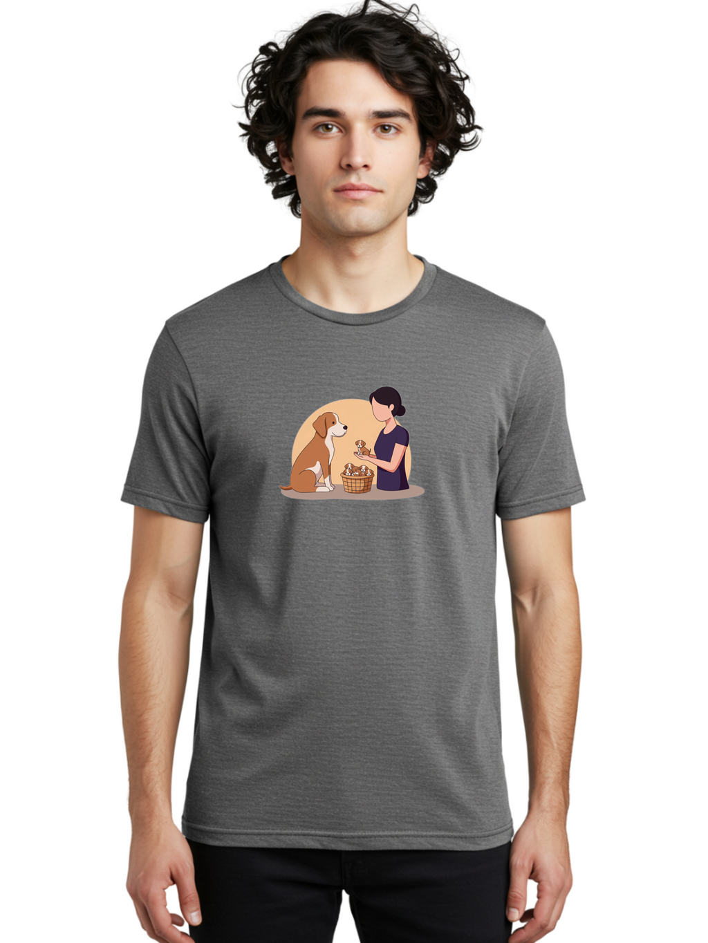 Woman-With-Dog-And-Puppies Men'S Graphic Tee, 100% Cotton, Comfortable Casual Summer Wear, Machine Washable, Vintage Camera, Old Camera, Antique Camera, Black Camera, Classic Photography, Photography Equipment, Nostalgic Device, Film Camera, Bai563