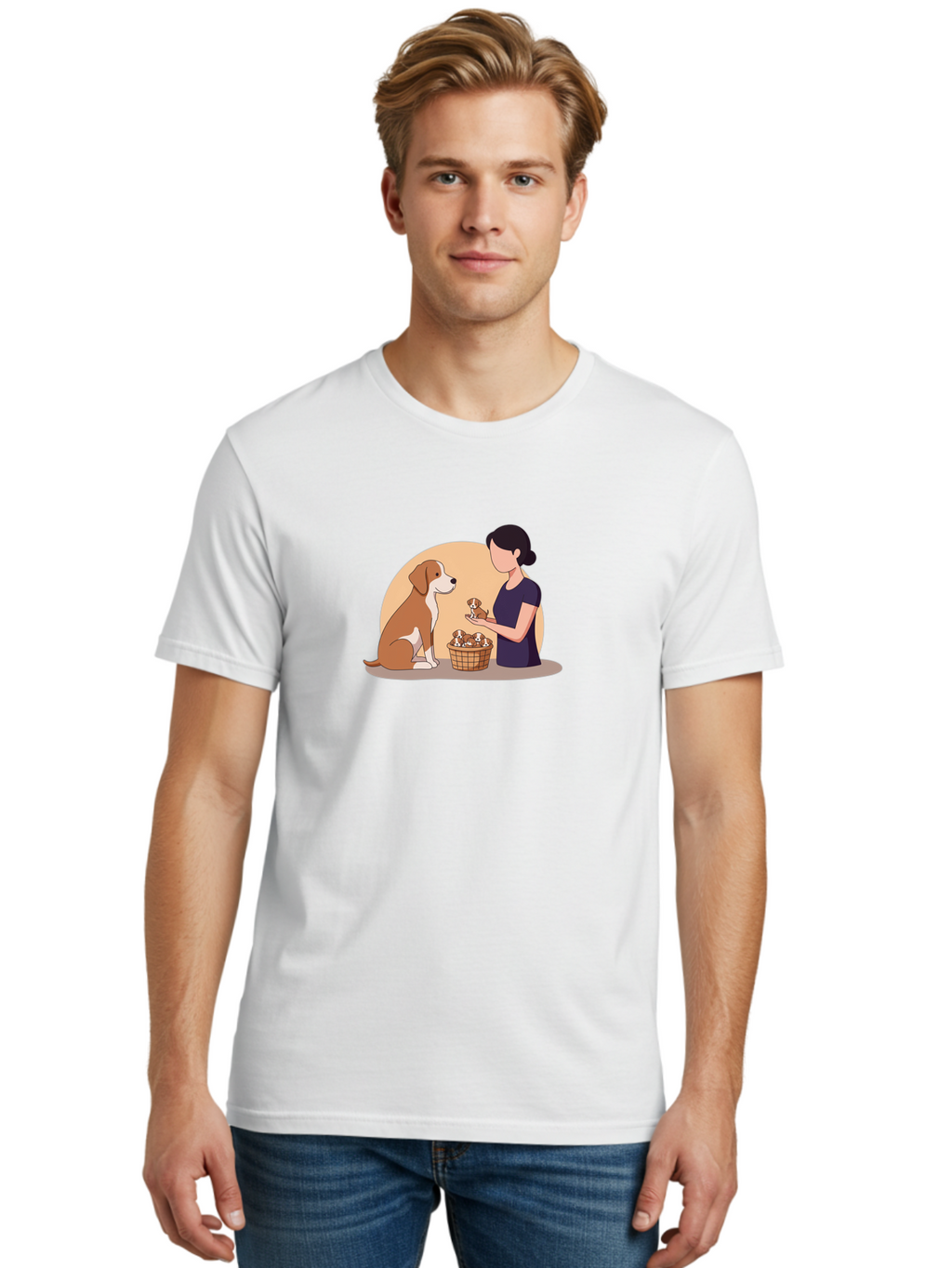 Woman-With-Dog-And-Puppies Men'S Graphic Tee, 100% Cotton, Comfortable Casual Summer Wear, Machine Washable, Vintage Camera, Old Camera, Antique Camera, Black Camera, Classic Photography, Photography Equipment, Nostalgic Device, Film Camera, Bai563
