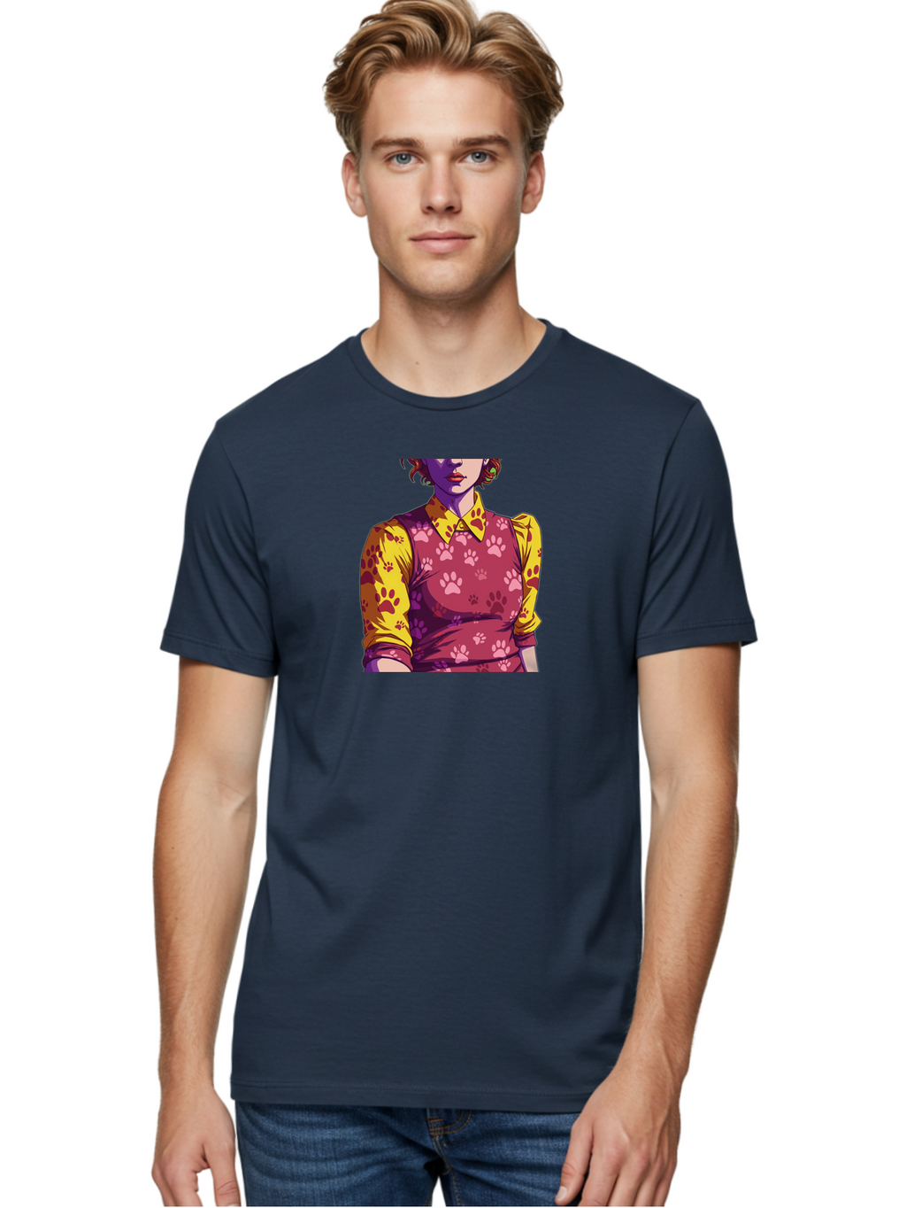 Woman-With-Paw-Print-Dress Men'S Graphic Tee, 100% Cotton, Comfortable Casual Summer Wear, Machine Washable, Vintage Camera, Old Camera, Antique Camera, Black Camera, Classic Photography, Photography Equipment, Nostalgic Device, Film Camera, Bai564