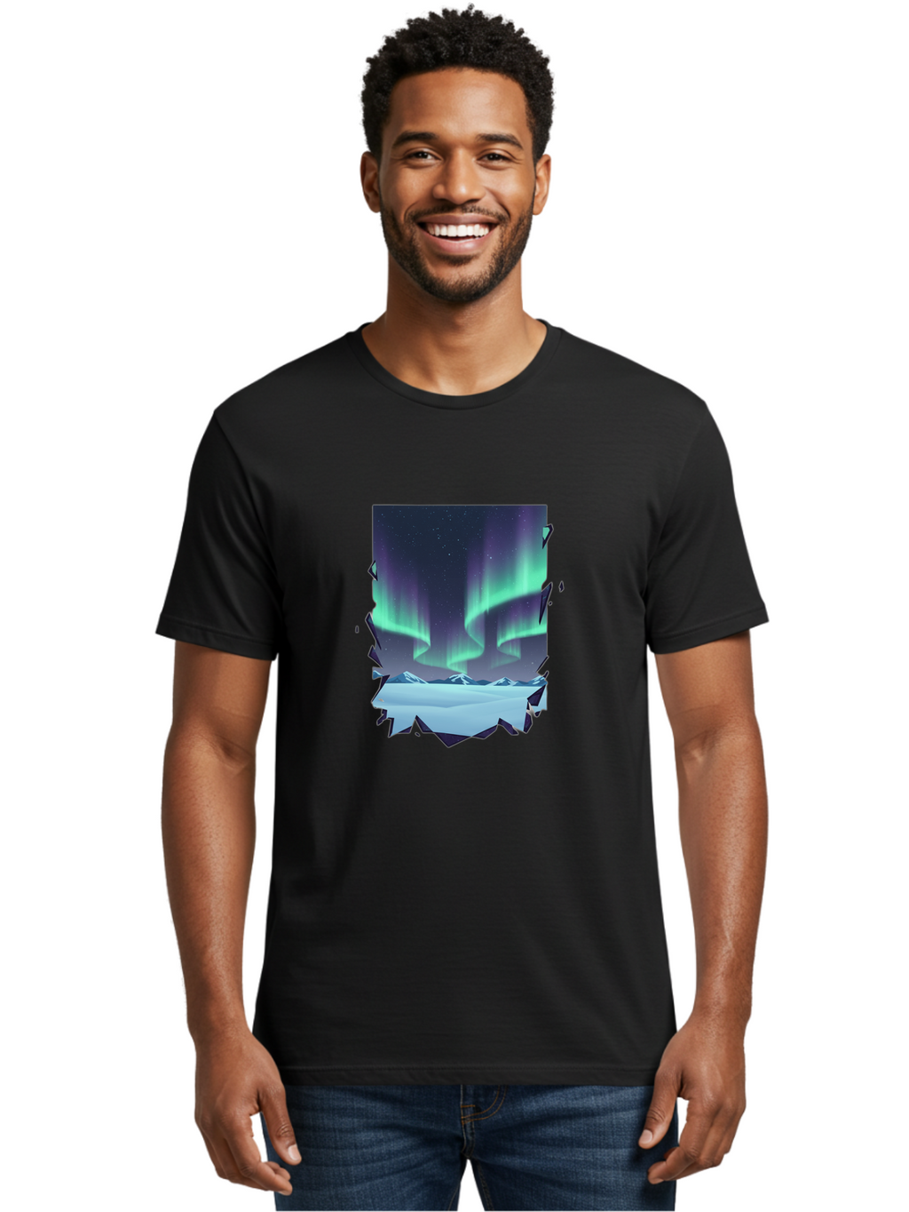Aurora-Borealis-1 Men'S Graphic Tee, 100% Cotton, Comfortable Casual Summer Wear, Machine Washable, Vintage Camera, Old Camera, Antique Camera, Black Camera, Classic Photography, Photography Equipment, Nostalgic Device, Film Camera, Camera Art Bai580