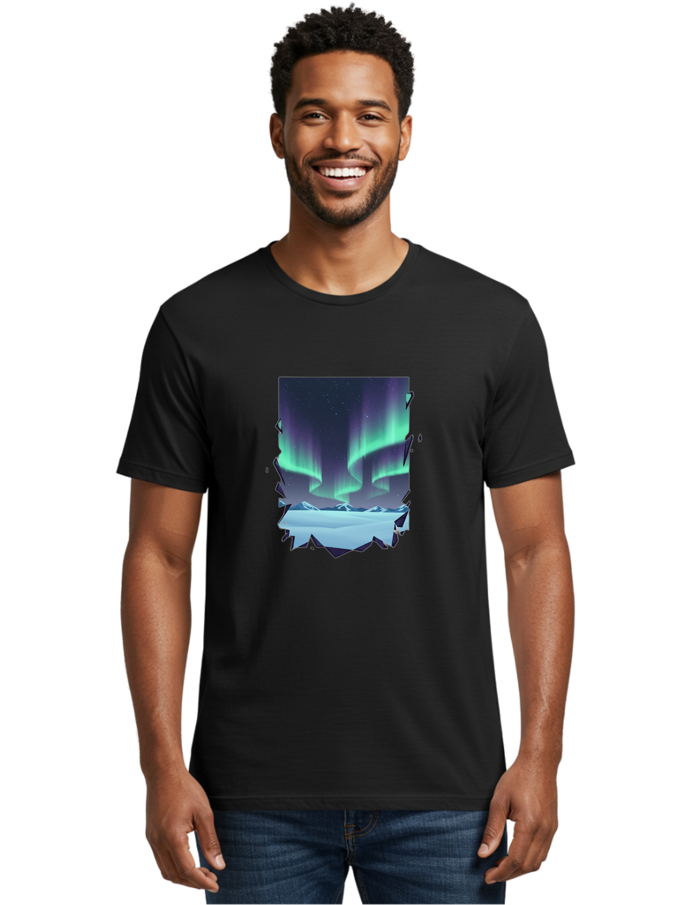 Aurora-Borealis-1 Men'S Graphic Tee, 100% Cotton, Comfortable Casual Summer Wear, Machine Washable, Vintage Camera, Old Camera, Antique Camera, Black Camera, Classic Photography, Photography Equipment, Nostalgic Device, Film Camera, Camera Art Bai580