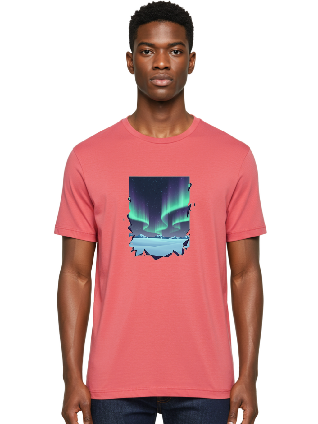 Aurora-Borealis-1 Men'S Graphic Tee, 100% Cotton, Comfortable Casual Summer Wear, Machine Washable, Vintage Camera, Old Camera, Antique Camera, Black Camera, Classic Photography, Photography Equipment, Nostalgic Device, Film Camera, Camera Art Bai580