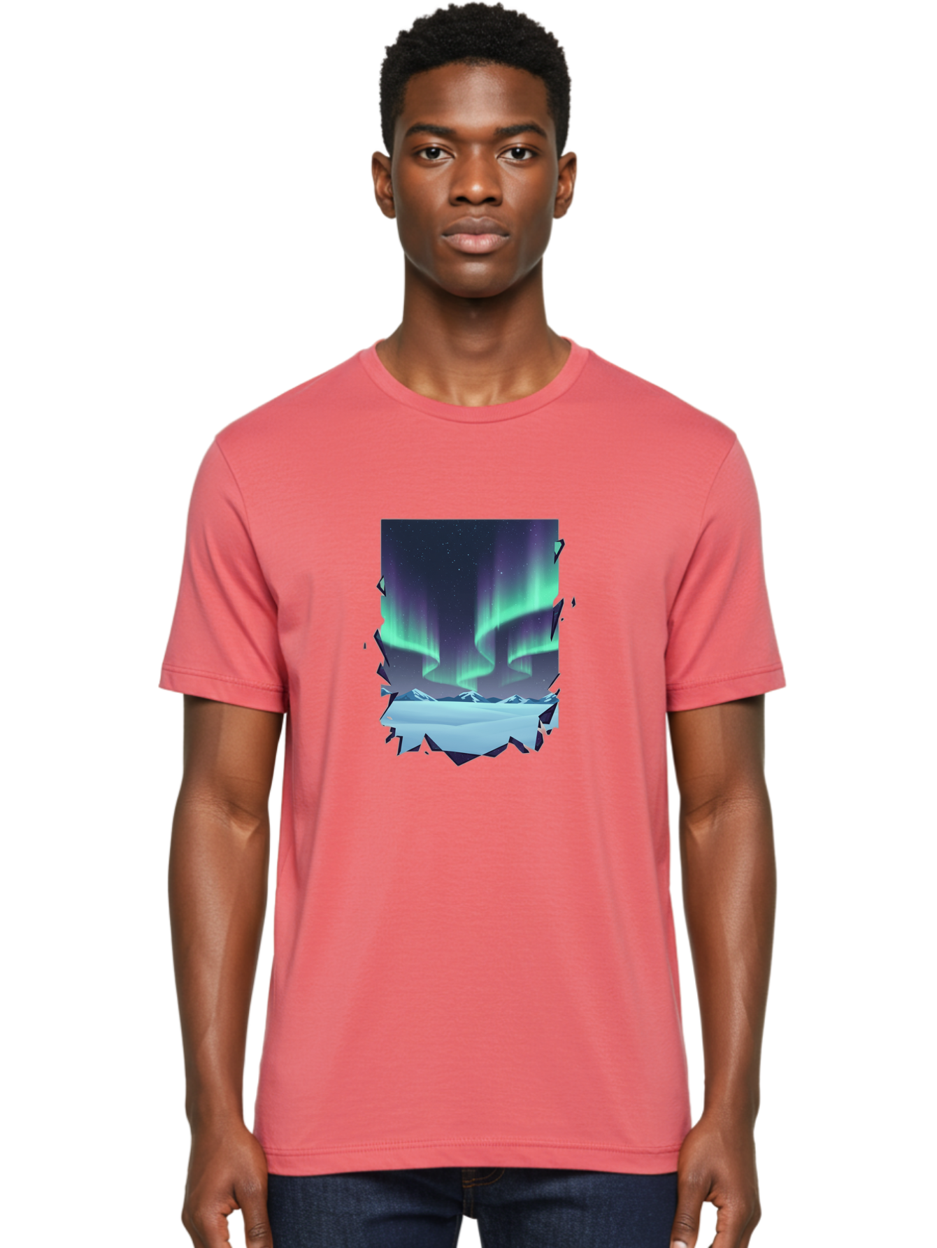 Aurora-Borealis-1 Men'S Graphic Tee, 100% Cotton, Comfortable Casual Summer Wear, Machine Washable, Vintage Camera, Old Camera, Antique Camera, Black Camera, Classic Photography, Photography Equipment, Nostalgic Device, Film Camera, Camera Art Bai580