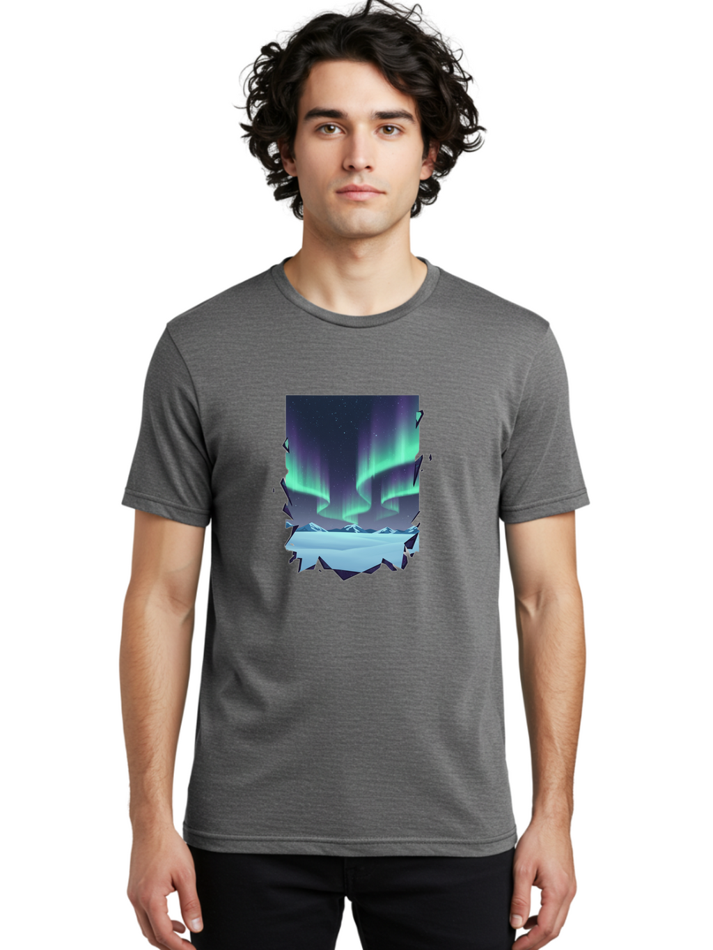 Aurora-Borealis-1 Men'S Graphic Tee, 100% Cotton, Comfortable Casual Summer Wear, Machine Washable, Vintage Camera, Old Camera, Antique Camera, Black Camera, Classic Photography, Photography Equipment, Nostalgic Device, Film Camera, Camera Art Bai580