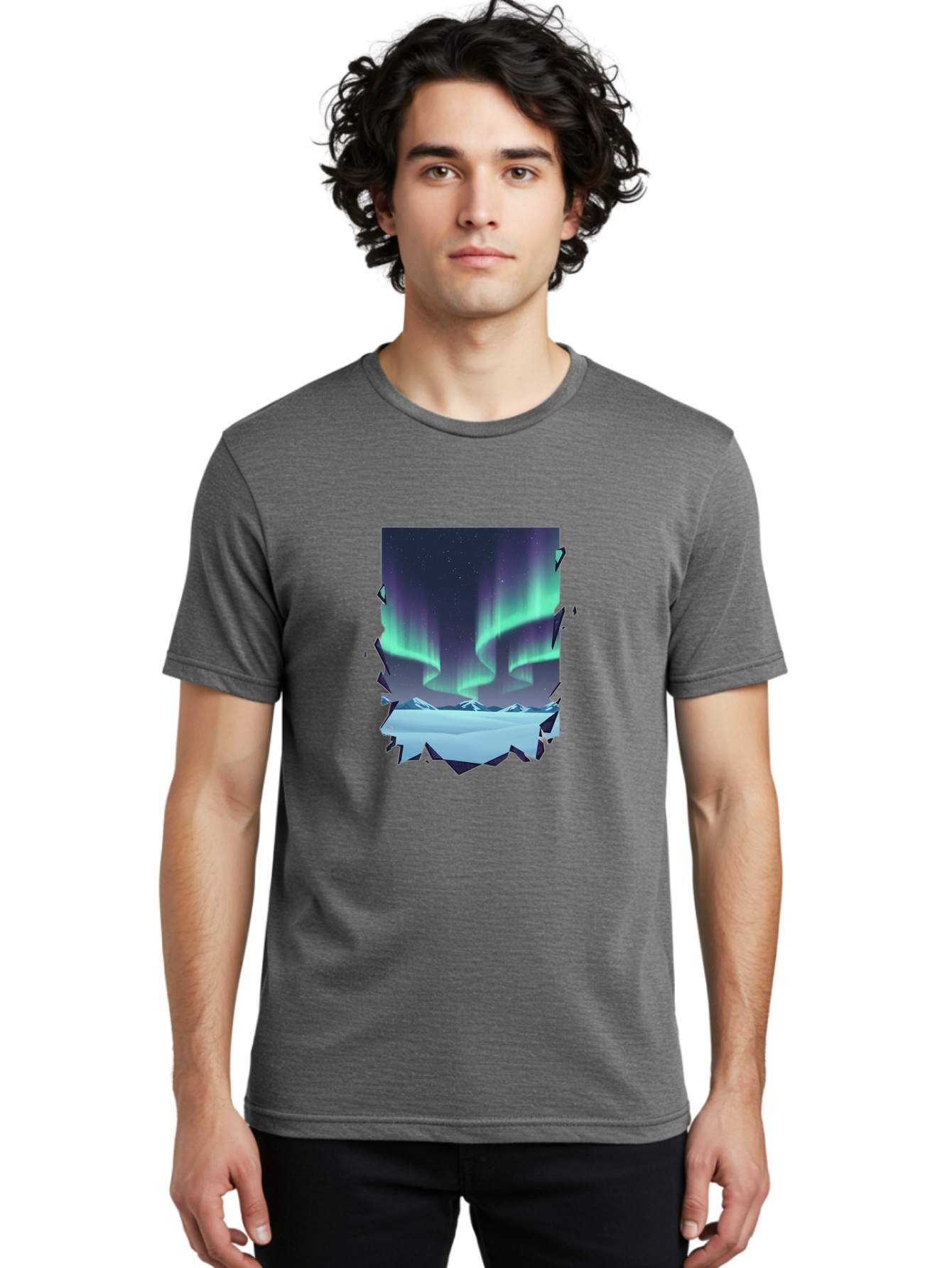 Aurora-Borealis-1 Men'S Graphic Tee, 100% Cotton, Comfortable Casual Summer Wear, Machine Washable, Vintage Camera, Old Camera, Antique Camera, Black Camera, Classic Photography, Photography Equipment, Nostalgic Device, Film Camera, Camera Art Bai580