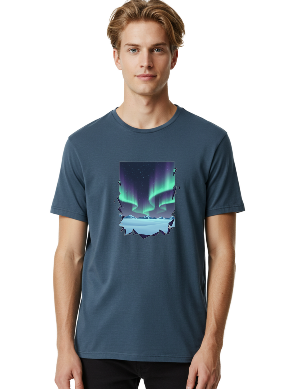 Aurora-Borealis-1 Men'S Graphic Tee, 100% Cotton, Comfortable Casual Summer Wear, Machine Washable, Vintage Camera, Old Camera, Antique Camera, Black Camera, Classic Photography, Photography Equipment, Nostalgic Device, Film Camera, Camera Art Bai580