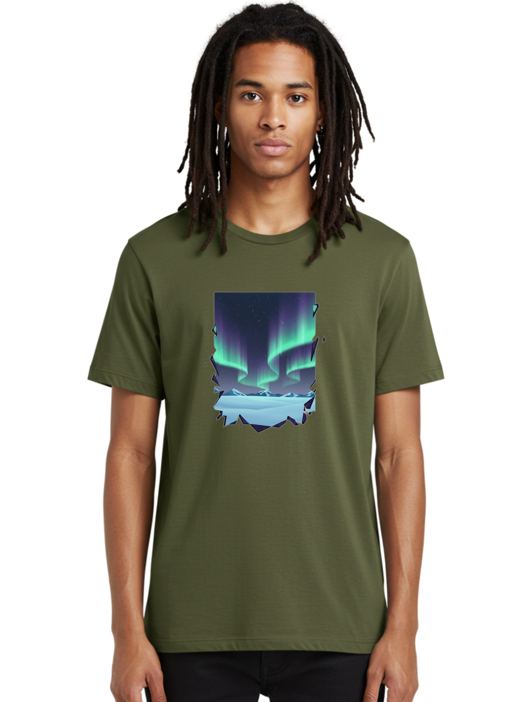 Aurora-Borealis-1 Men'S Graphic Tee, 100% Cotton, Comfortable Casual Summer Wear, Machine Washable, Vintage Camera, Old Camera, Antique Camera, Black Camera, Classic Photography, Photography Equipment, Nostalgic Device, Film Camera, Camera Art Bai580