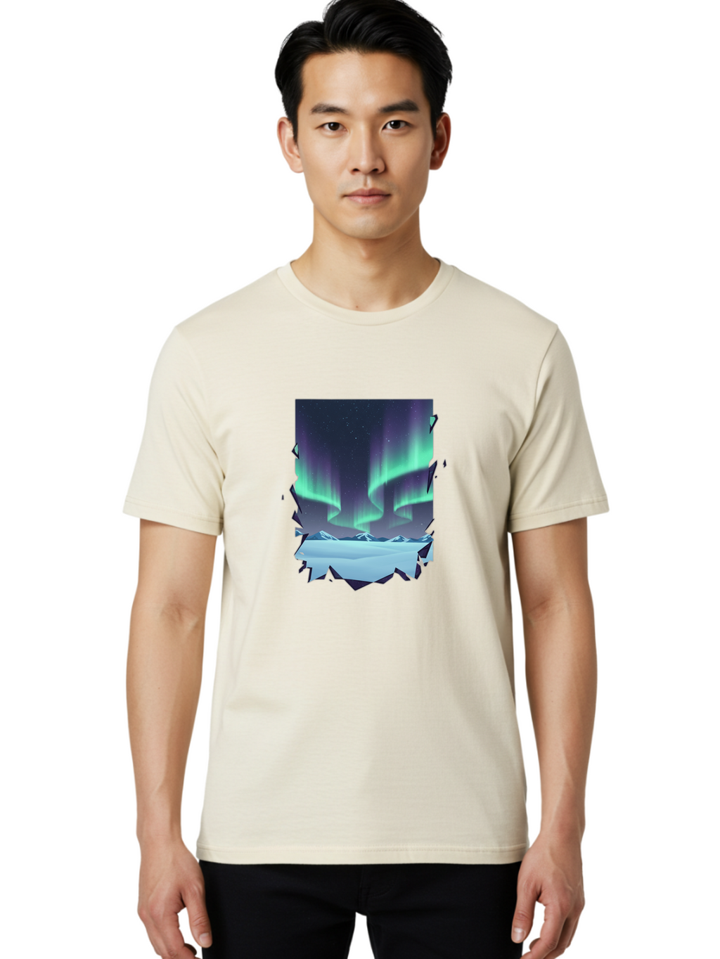 Aurora-Borealis-1 Men'S Graphic Tee, 100% Cotton, Comfortable Casual Summer Wear, Machine Washable, Vintage Camera, Old Camera, Antique Camera, Black Camera, Classic Photography, Photography Equipment, Nostalgic Device, Film Camera, Camera Art Bai580