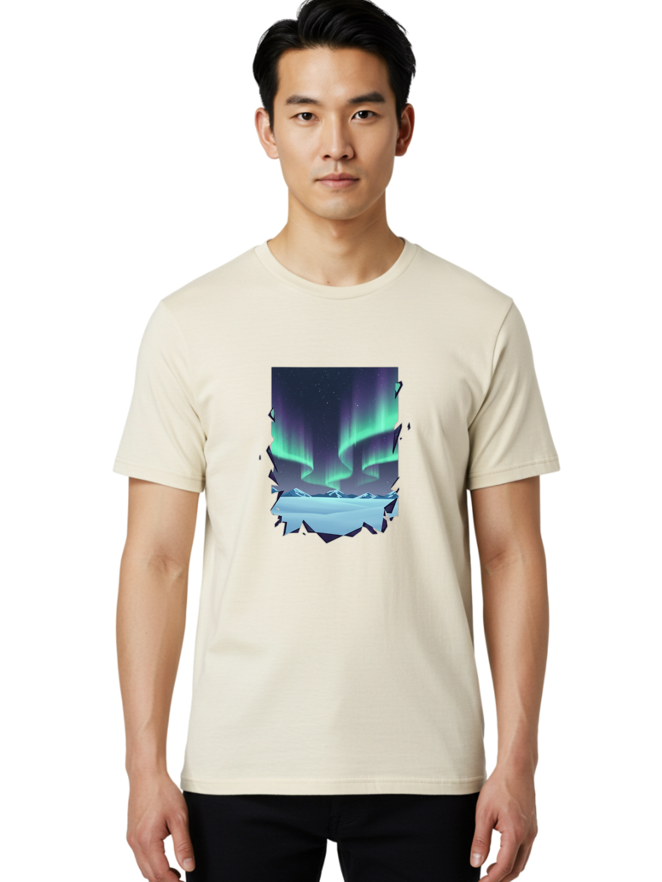 Aurora-Borealis-1 Men'S Graphic Tee, 100% Cotton, Comfortable Casual Summer Wear, Machine Washable, Vintage Camera, Old Camera, Antique Camera, Black Camera, Classic Photography, Photography Equipment, Nostalgic Device, Film Camera, Camera Art Bai580