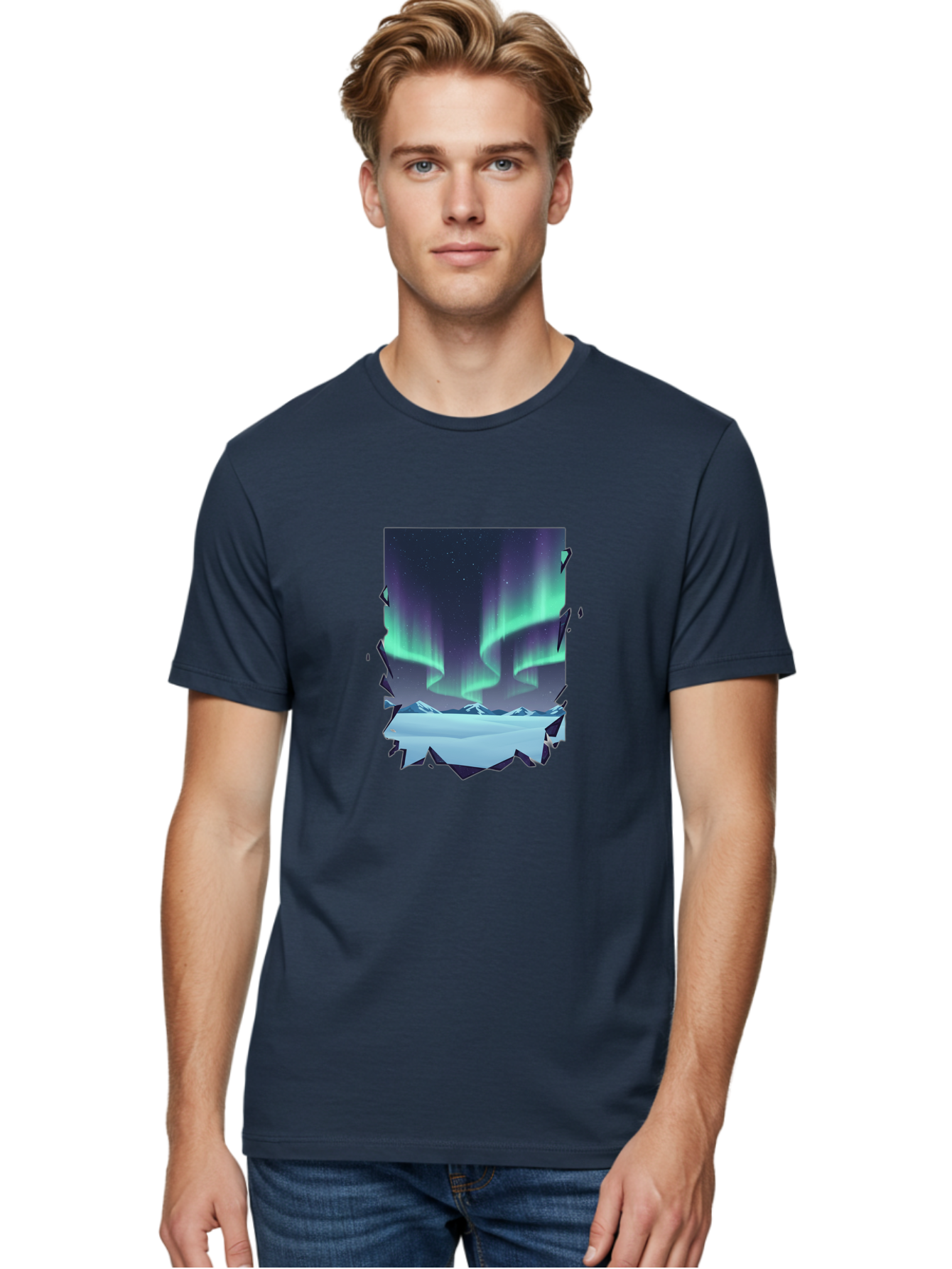 Aurora-Borealis-1 Men'S Graphic Tee, 100% Cotton, Comfortable Casual Summer Wear, Machine Washable, Vintage Camera, Old Camera, Antique Camera, Black Camera, Classic Photography, Photography Equipment, Nostalgic Device, Film Camera, Camera Art Bai580