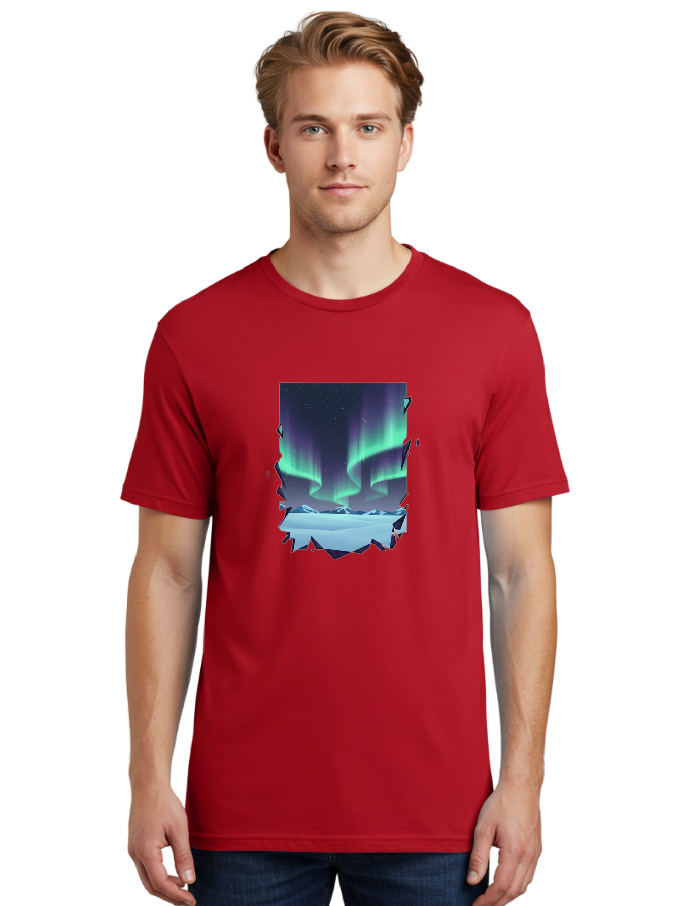 Aurora-Borealis-1 Men'S Graphic Tee, 100% Cotton, Comfortable Casual Summer Wear, Machine Washable, Vintage Camera, Old Camera, Antique Camera, Black Camera, Classic Photography, Photography Equipment, Nostalgic Device, Film Camera, Camera Art Bai580
