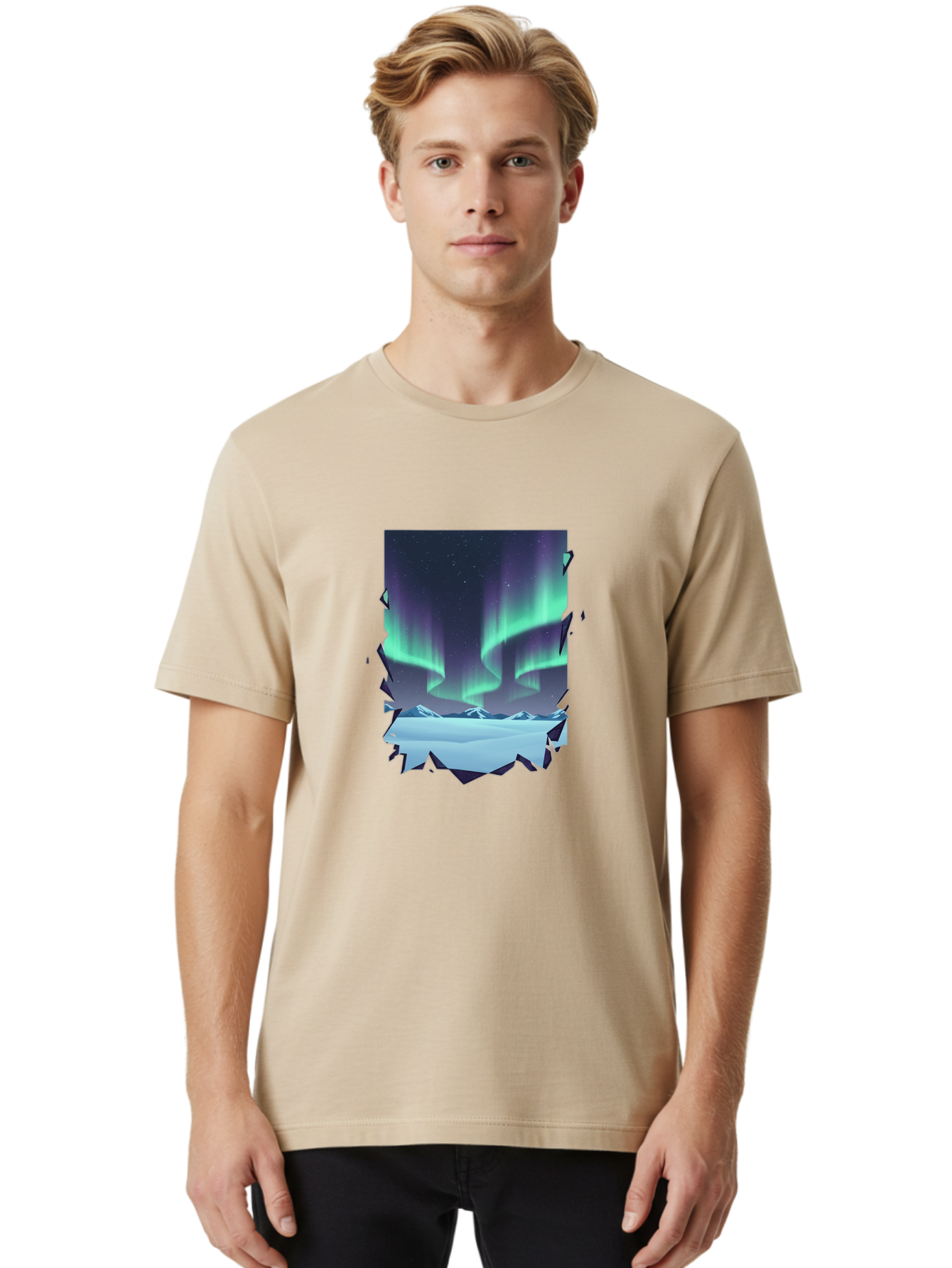 Aurora-Borealis-1 Men'S Graphic Tee, 100% Cotton, Comfortable Casual Summer Wear, Machine Washable, Vintage Camera, Old Camera, Antique Camera, Black Camera, Classic Photography, Photography Equipment, Nostalgic Device, Film Camera, Camera Art Bai580
