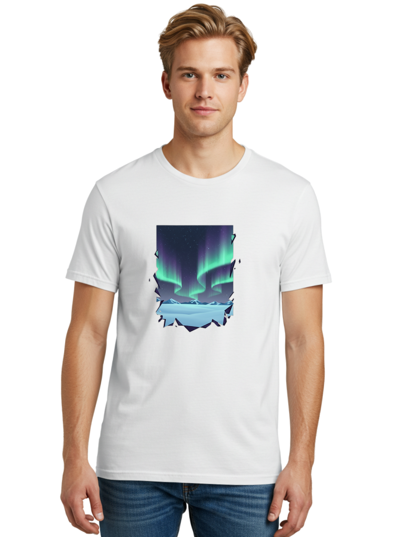Aurora-Borealis-1 Men'S Graphic Tee, 100% Cotton, Comfortable Casual Summer Wear, Machine Washable, Vintage Camera, Old Camera, Antique Camera, Black Camera, Classic Photography, Photography Equipment, Nostalgic Device, Film Camera, Camera Art Bai580