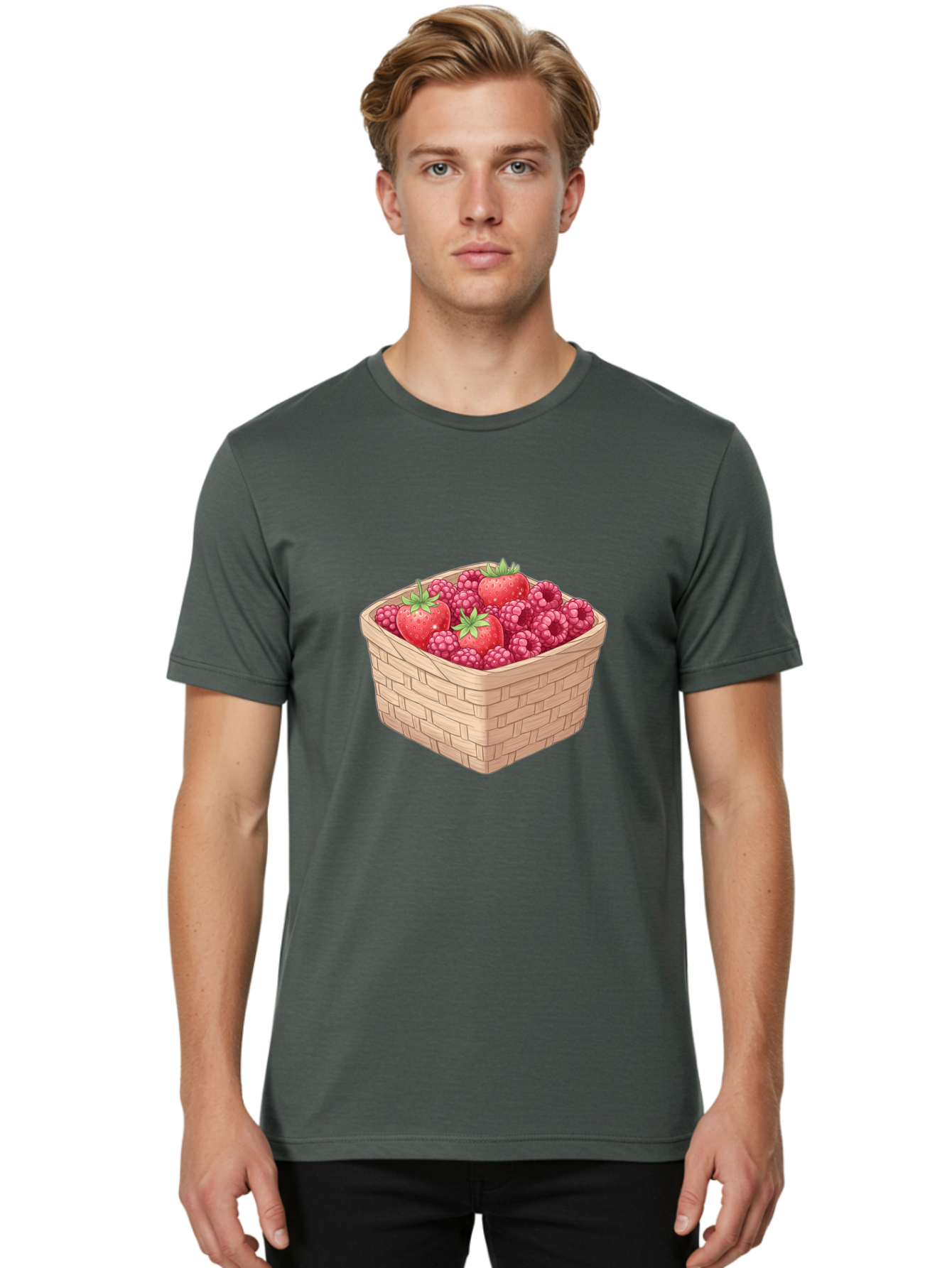 Basket-Of-Berries Men'S Graphic Tee, 100% Cotton, Comfortable Casual Summer Wear, Machine Washable, Vintage Camera, Old Camera, Antique Camera, Black Camera, Classic Photography, Photography Equipment, Nostalgic Device, Film Camera, Camera Art Bai586