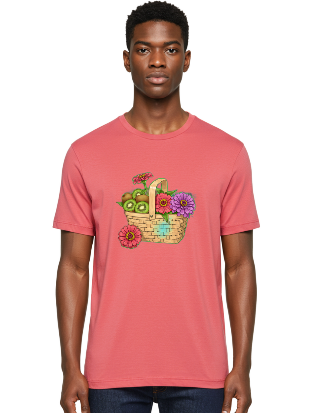 Basket-Of-Flowers-And-Kiwi-Fruits Men'S Graphic Tee, 100% Cotton, Comfortable Casual Summer Wear, Machine Washable, Vintage Camera, Old Camera, Antique Camera, Black Camera, Classic Photography, Photography Equipment, Nostalgic Device, Bai587