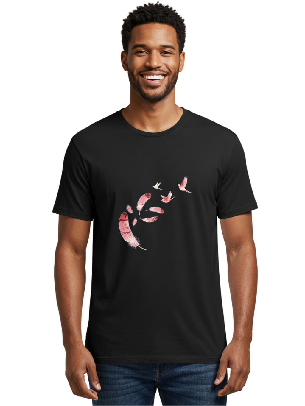 Birds-And-Feathers Men'S Graphic Tee, 100% Cotton, Comfortable Casual Summer Wear, Machine Washable, Vintage Camera, Old Camera, Antique Camera, Black Camera, Classic Photography, Photography Equipment, Nostalgic Device, Film Camera, Bai590