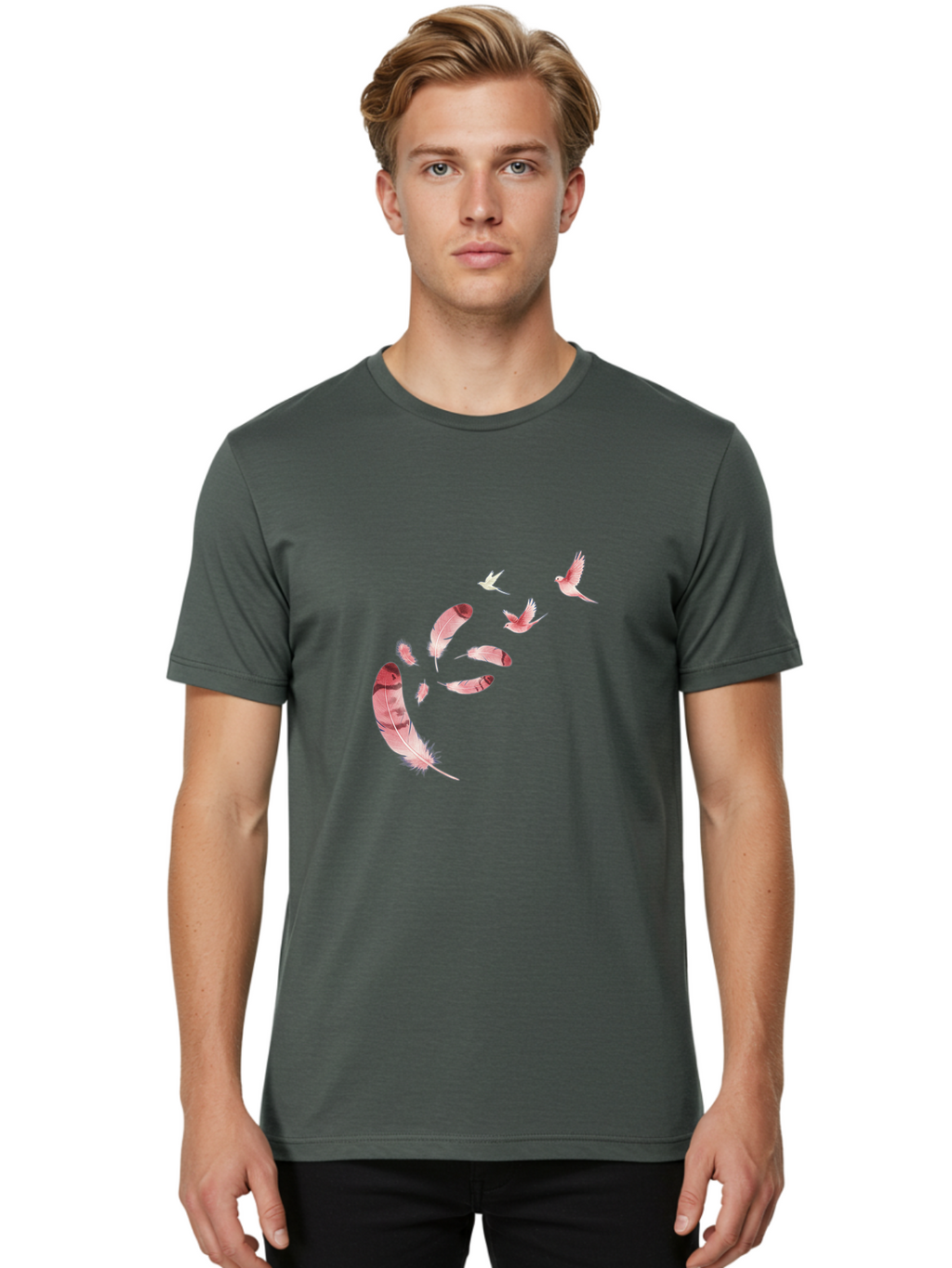 Birds-And-Feathers Men'S Graphic Tee, 100% Cotton, Comfortable Casual Summer Wear, Machine Washable, Vintage Camera, Old Camera, Antique Camera, Black Camera, Classic Photography, Photography Equipment, Nostalgic Device, Film Camera, Bai590