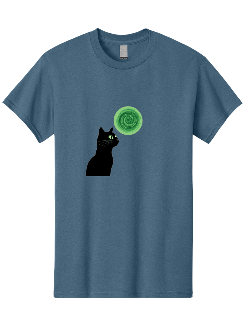 Black-Cat-And-Spiral Men'S Graphic Tee, 100% Cotton, Comfortable Casual Summer Wear, Machine Washable, Vintage Camera, Old Camera, Antique Camera, Black Camera, Classic Photography, Photography Equipment, Nostalgic Device, Film Camera, Bai592