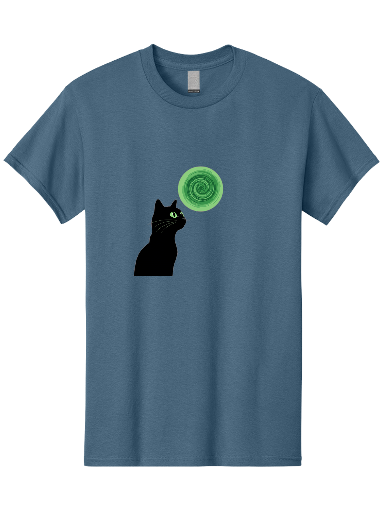 Black-Cat-And-Spiral Men'S Graphic Tee, 100% Cotton, Comfortable Casual Summer Wear, Machine Washable, Vintage Camera, Old Camera, Antique Camera, Black Camera, Classic Photography, Photography Equipment, Nostalgic Device, Film Camera, Bai592
