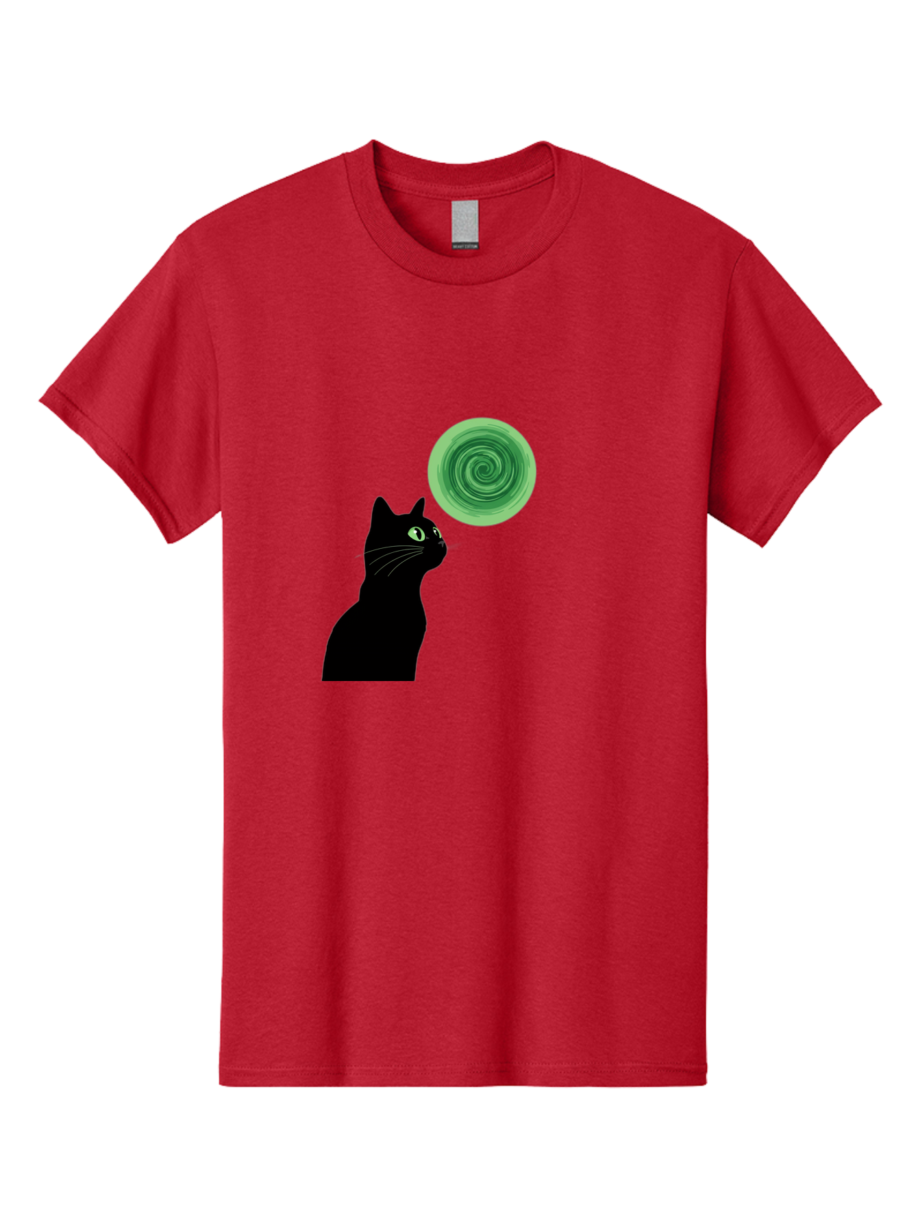 Black-Cat-And-Spiral Men'S Graphic Tee, 100% Cotton, Comfortable Casual Summer Wear, Machine Washable, Vintage Camera, Old Camera, Antique Camera, Black Camera, Classic Photography, Photography Equipment, Nostalgic Device, Film Camera, Bai592