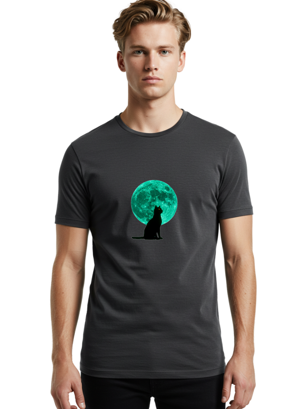 Black-Cat-Moon Men'S Graphic Tee, 100% Cotton, Comfortable Casual Summer Wear, Machine Washable, Vintage Camera, Old Camera, Antique Camera, Black Camera, Classic Photography, Photography Equipment, Nostalgic Device, Film Camera, Camera Art Bai593