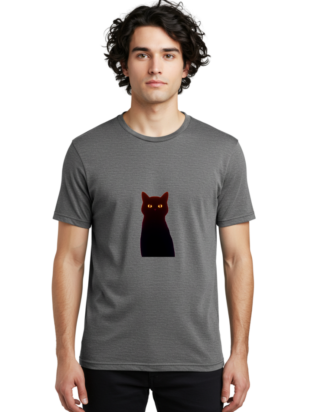 Black-Cat-With-Glowing-Eyes Men'S Graphic Tee, 100% Cotton, Comfortable Casual Summer Wear, Machine Washable, Vintage Camera, Old Camera, Antique Camera, Black Camera, Classic Photography, Photography Equipment, Nostalgic Device, Film Camera, Bai595