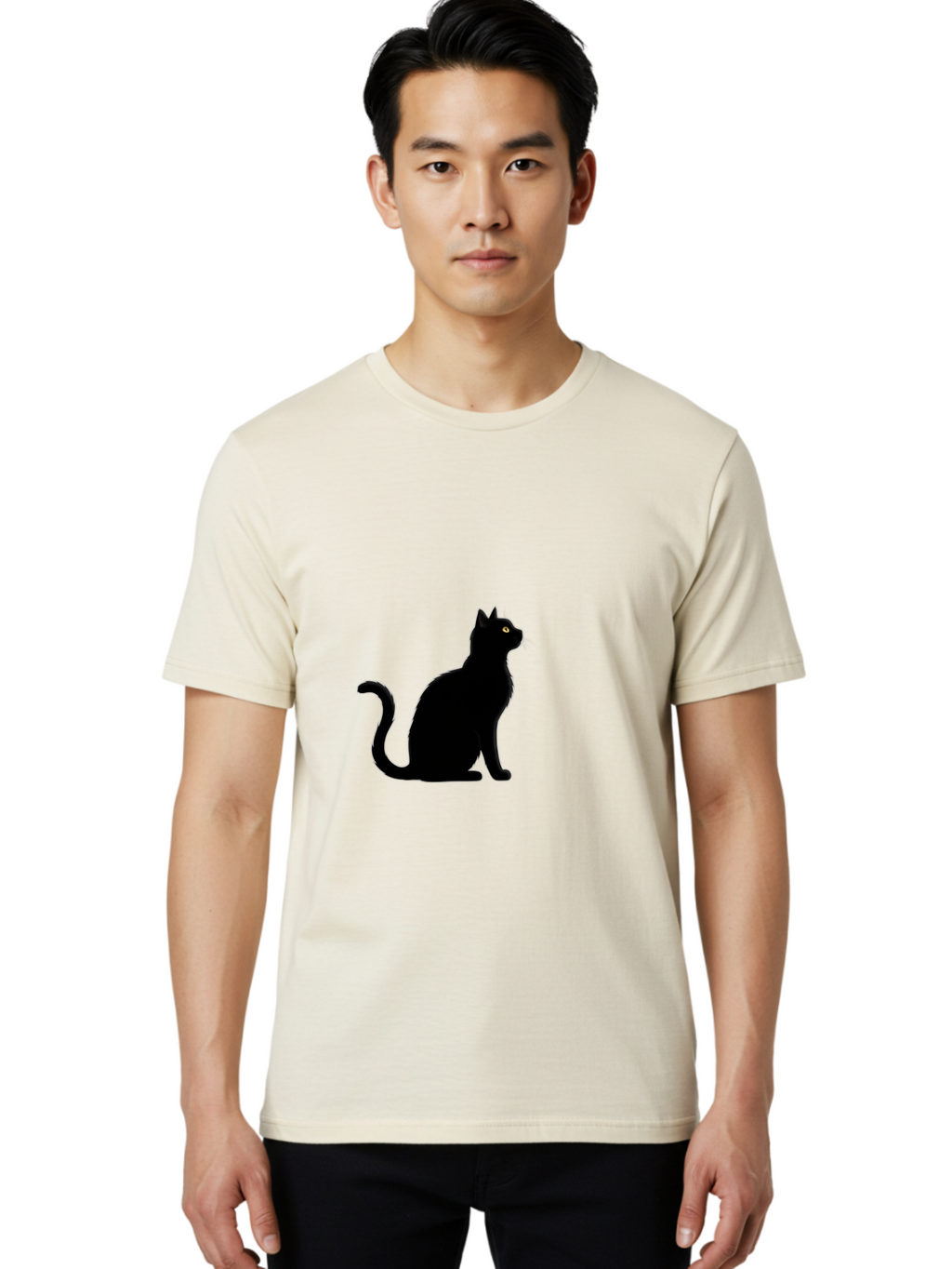 Black-Cat Men'S Graphic Tee, 100% Cotton, Comfortable Casual Summer Wear, Machine Washable, Vintage Camera, Old Camera, Antique Camera, Black Camera, Classic Photography, Photography Equipment, Nostalgic Device, Film Camera, Camera Art Bai596