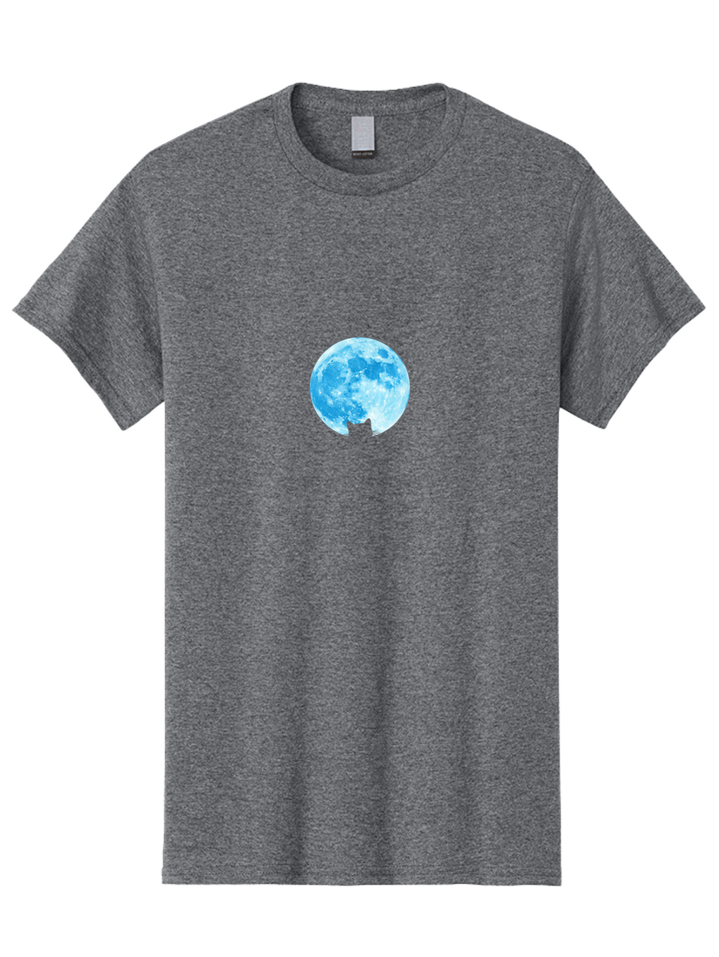 Blue-Moon-With-Cat-Silhouette Men'S Graphic Tee, 100% Cotton, Comfortable Casual Summer Wear, Machine Washable, Vintage Camera, Old Camera, Antique Camera, Black Camera, Classic Photography, Photography Equipment, Nostalgic Device, Bai599