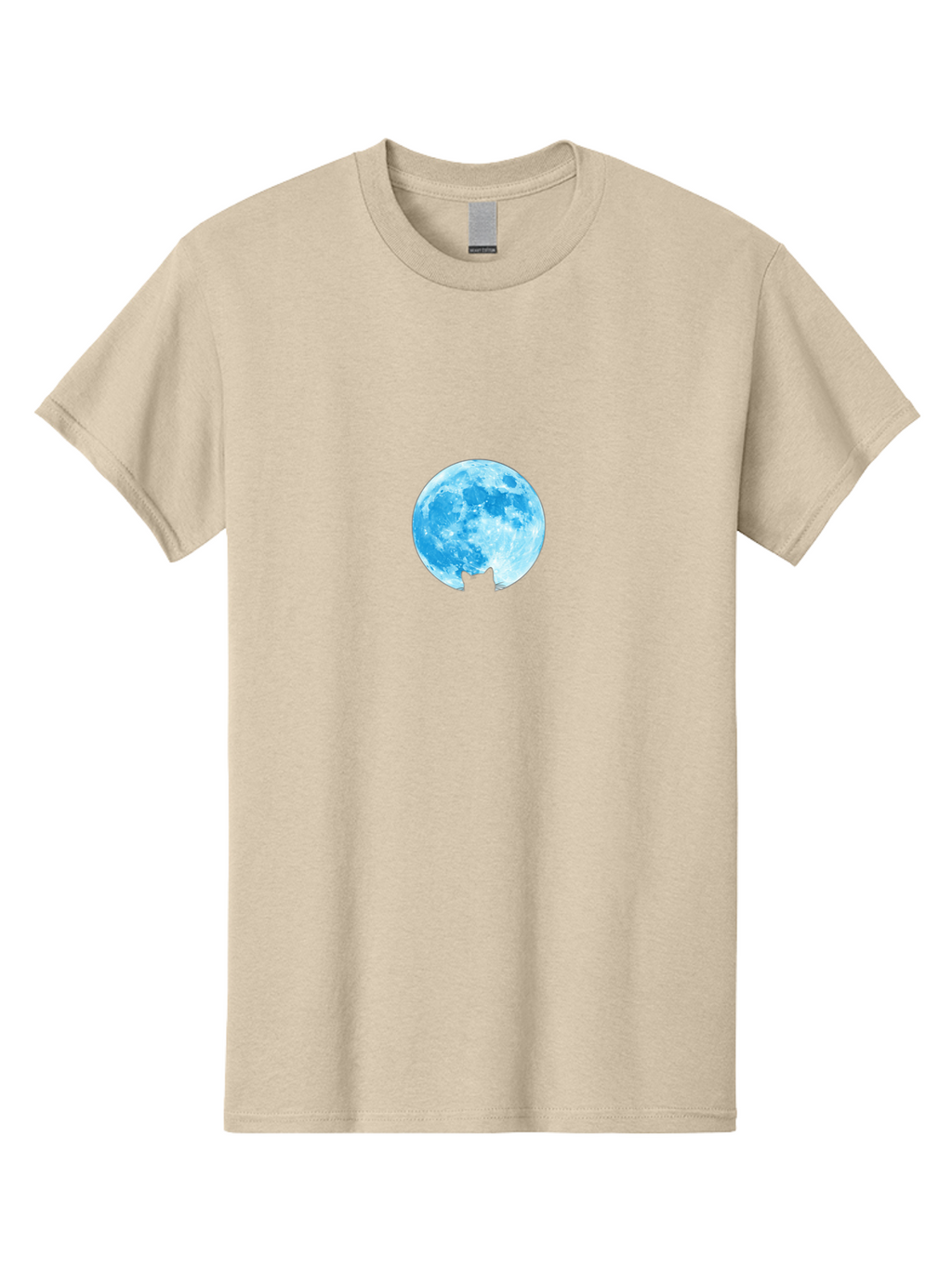 Blue-Moon-With-Cat-Silhouette Men'S Graphic Tee, 100% Cotton, Comfortable Casual Summer Wear, Machine Washable, Vintage Camera, Old Camera, Antique Camera, Black Camera, Classic Photography, Photography Equipment, Nostalgic Device, Bai599