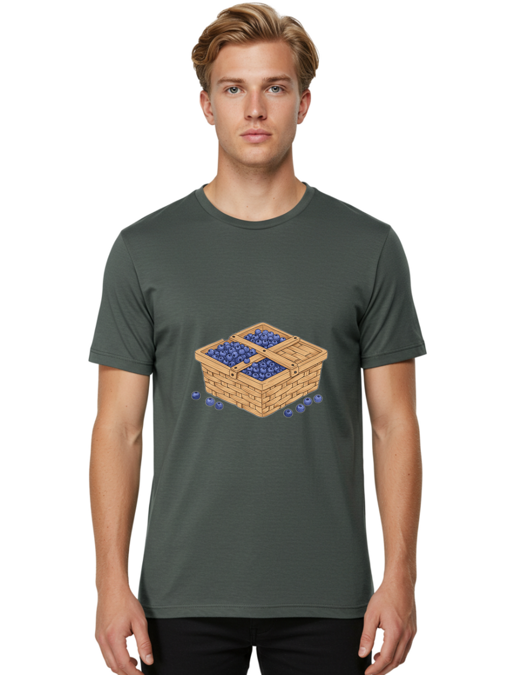Blueberries Men'S Graphic Tee, 100% Cotton, Comfortable Casual Summer Wear, Machine Washable, Vintage Camera, Old Camera, Antique Camera, Black Camera, Classic Photography, Photography Equipment, Nostalgic Device, Film Camera, Camera Art Bai600