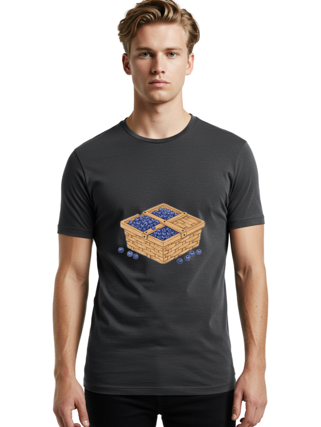 Blueberries Men'S Graphic Tee, 100% Cotton, Comfortable Casual Summer Wear, Machine Washable, Vintage Camera, Old Camera, Antique Camera, Black Camera, Classic Photography, Photography Equipment, Nostalgic Device, Film Camera, Camera Art Bai600