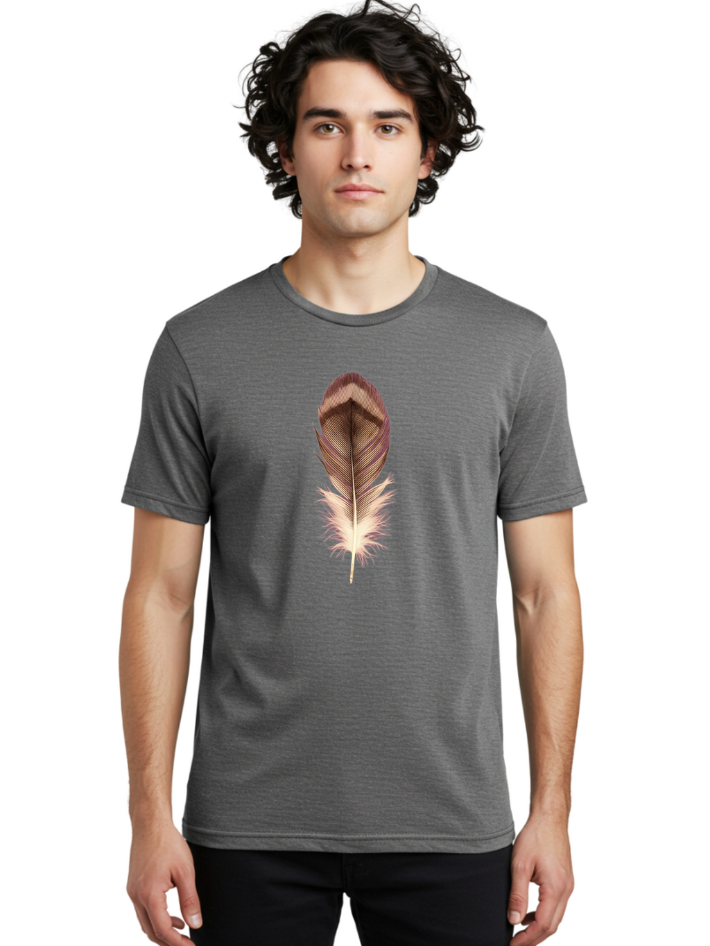 Brown-Feather-1 Men'S Graphic Tee, 100% Cotton, Comfortable Casual Summer Wear, Machine Washable, Vintage Camera, Old Camera, Antique Camera, Black Camera, Classic Photography, Photography Equipment, Nostalgic Device, Film Camera, Camera Art Bai603