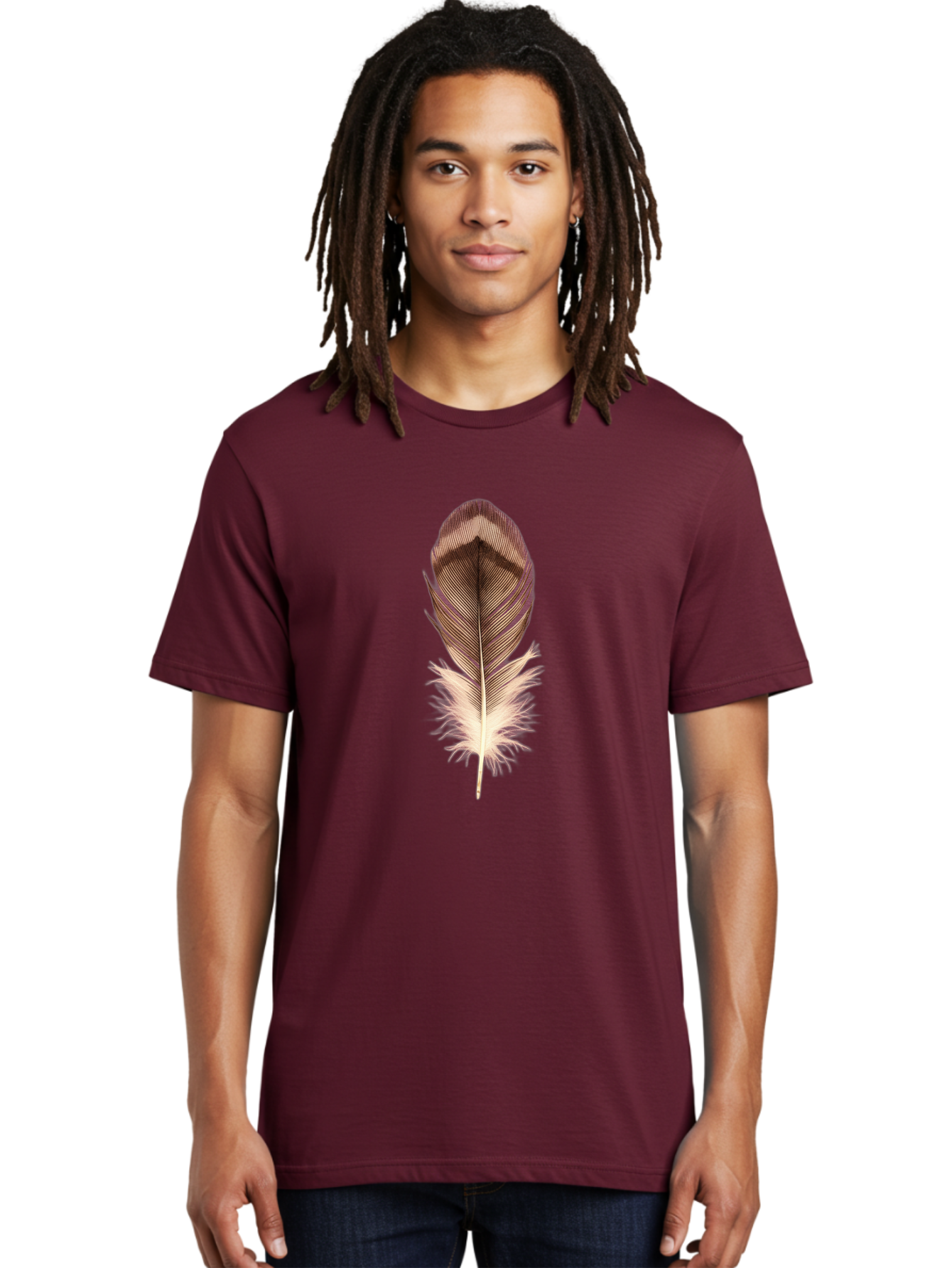 Brown-Feather-1 Men'S Graphic Tee, 100% Cotton, Comfortable Casual Summer Wear, Machine Washable, Vintage Camera, Old Camera, Antique Camera, Black Camera, Classic Photography, Photography Equipment, Nostalgic Device, Film Camera, Camera Art Bai603