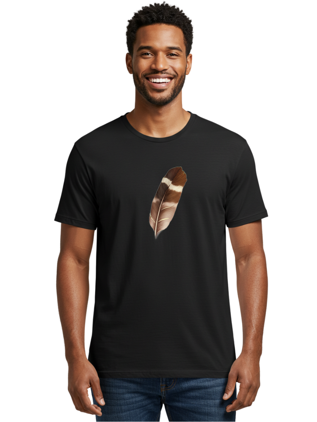 Brown-Feather-2 Men'S Graphic Tee, 100% Cotton, Comfortable Casual Summer Wear, Machine Washable, Vintage Camera, Old Camera, Antique Camera, Black Camera, Classic Photography, Photography Equipment, Nostalgic Device, Film Camera, Camera Art Bai604