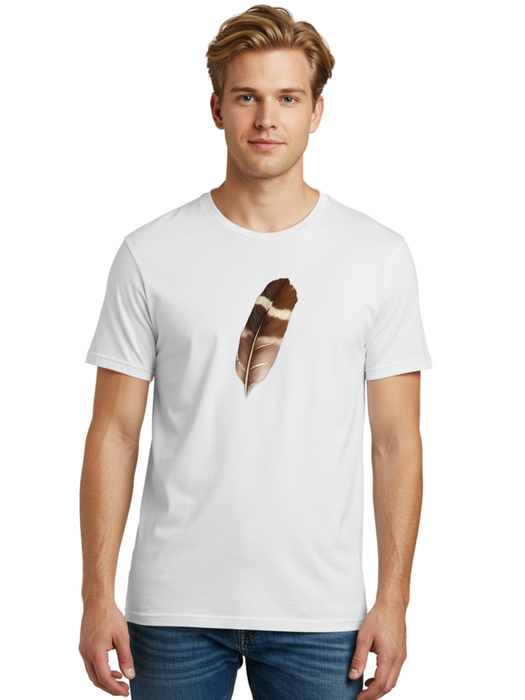 Brown-Feather-2 Men'S Graphic Tee, 100% Cotton, Comfortable Casual Summer Wear, Machine Washable, Vintage Camera, Old Camera, Antique Camera, Black Camera, Classic Photography, Photography Equipment, Nostalgic Device, Film Camera, Camera Art Bai604