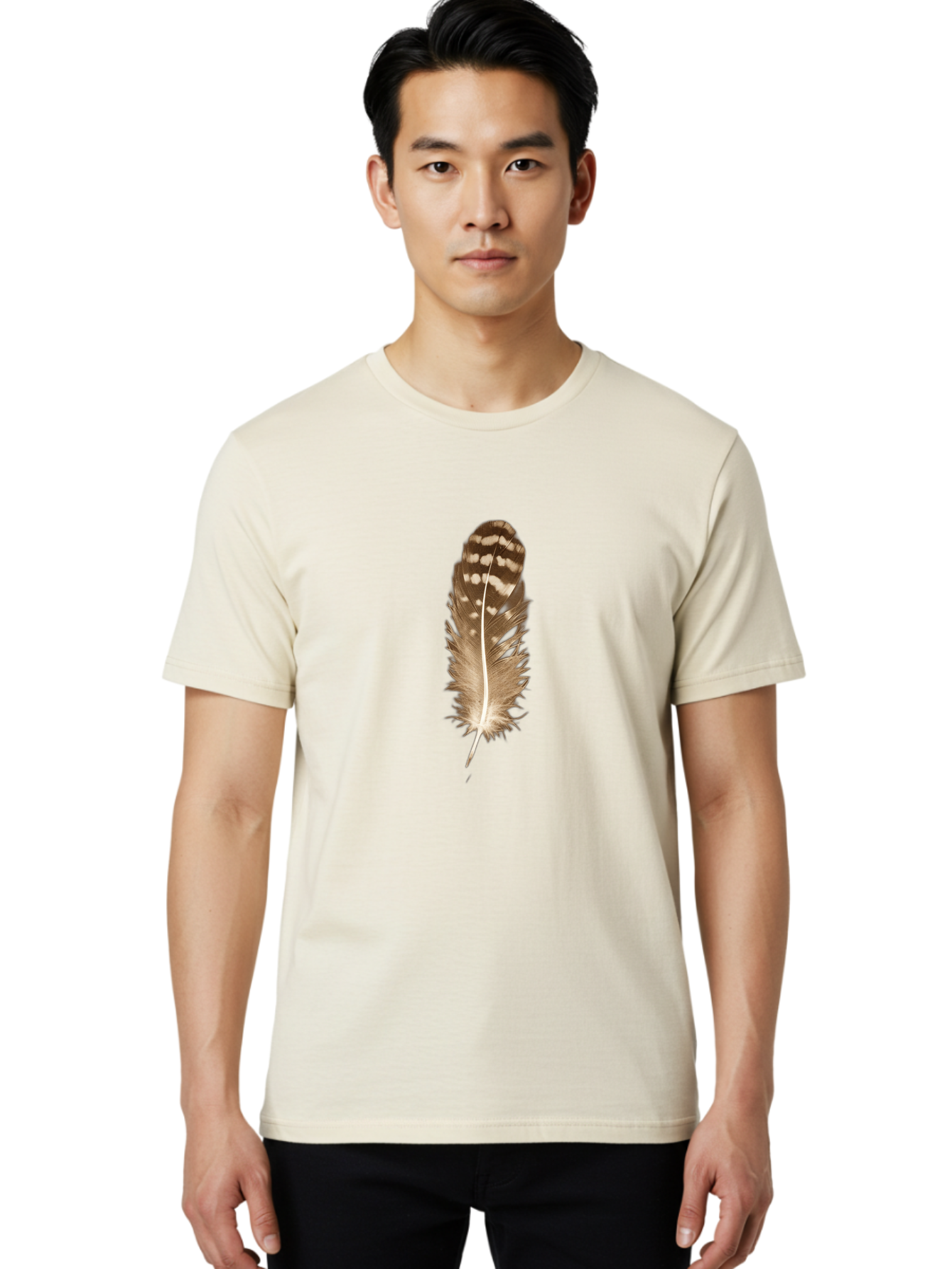 Brown-Feather Men'S Graphic Tee, 100% Cotton, Comfortable Casual Summer Wear, Machine Washable, Vintage Camera, Old Camera, Antique Camera, Black Camera, Classic Photography, Photography Equipment, Nostalgic Device, Film Camera, Camera Art Bai605