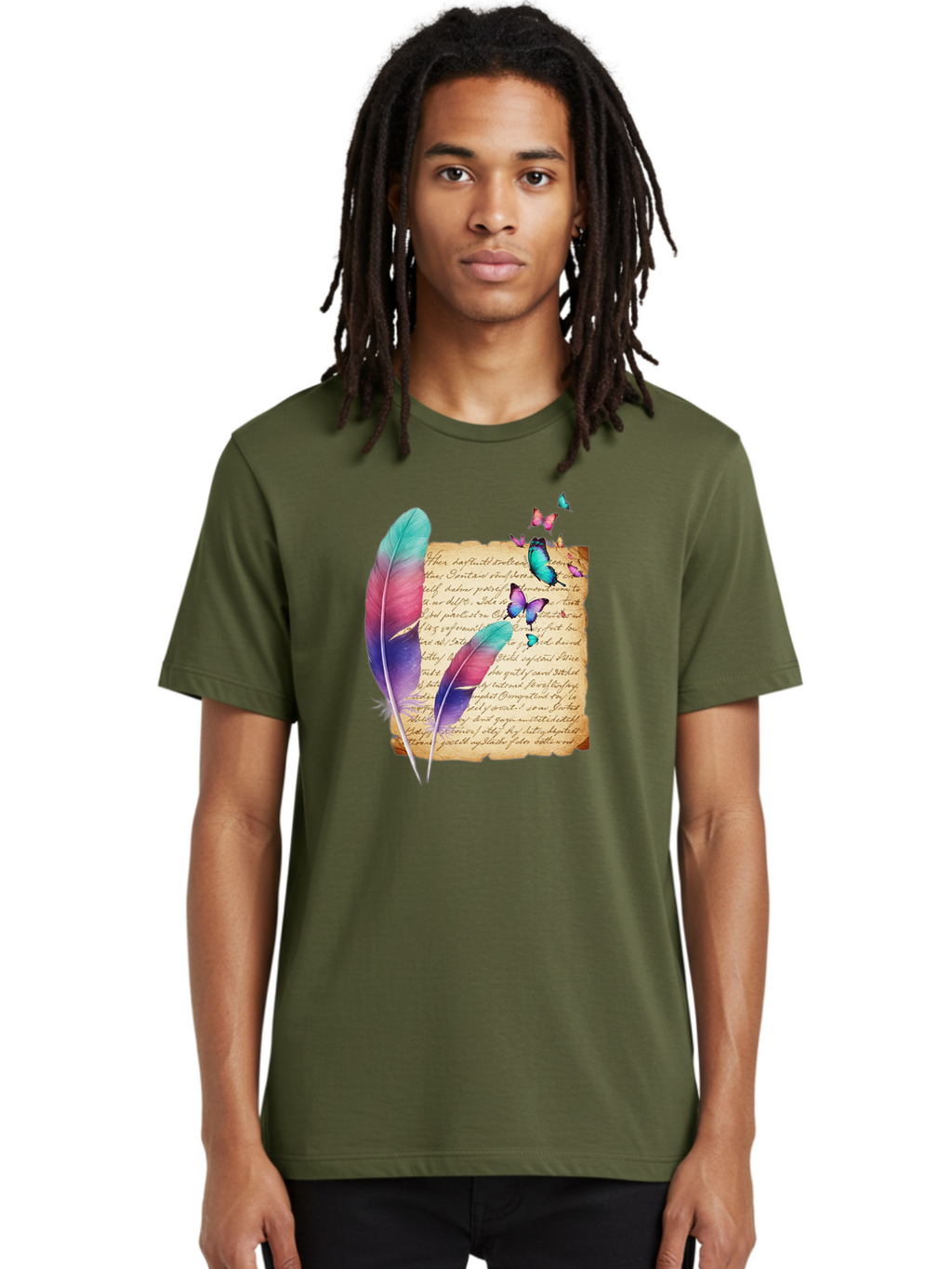 Butterflies-Quill Men'S Graphic Tee, 100% Cotton, Comfortable Casual Summer Wear, Machine Washable, Vintage Camera, Old Camera, Antique Camera, Black Camera, Classic Photography, Photography Equipment, Nostalgic Device, Film Camera, Camera Art Bai607