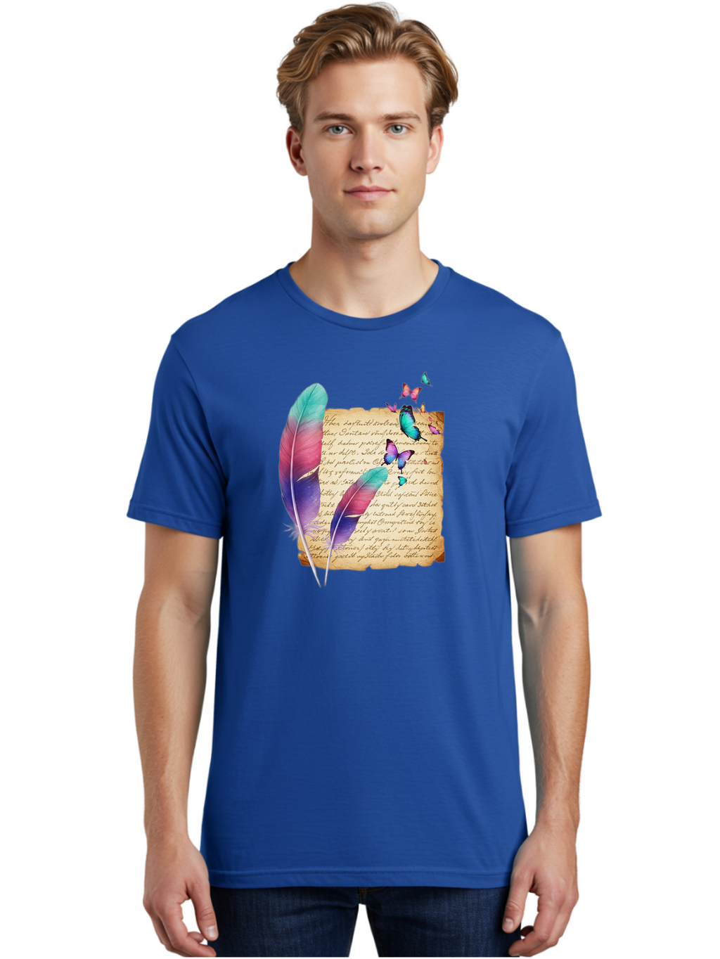 Butterflies-Quill Men'S Graphic Tee, 100% Cotton, Comfortable Casual Summer Wear, Machine Washable, Vintage Camera, Old Camera, Antique Camera, Black Camera, Classic Photography, Photography Equipment, Nostalgic Device, Film Camera, Camera Art Bai607
