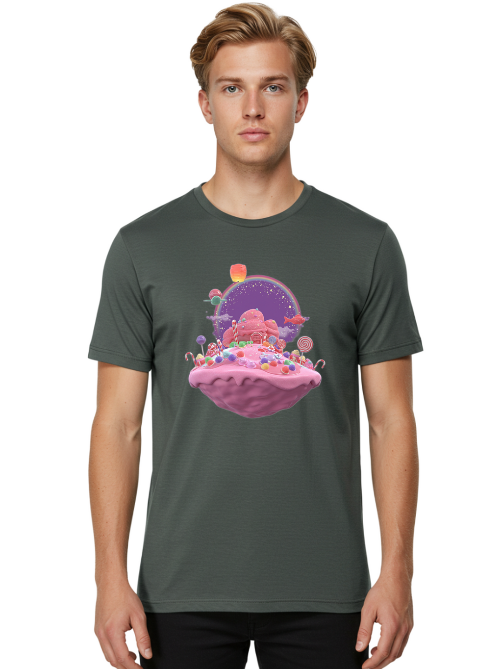 Candyland-Dessert Men'S Graphic Tee, 100% Cotton, Comfortable Casual Summer Wear, Machine Washable, Vintage Camera, Old Camera, Antique Camera, Black Camera, Classic Photography, Photography Equipment, Nostalgic Device, Film Camera, Camera Art Bai611